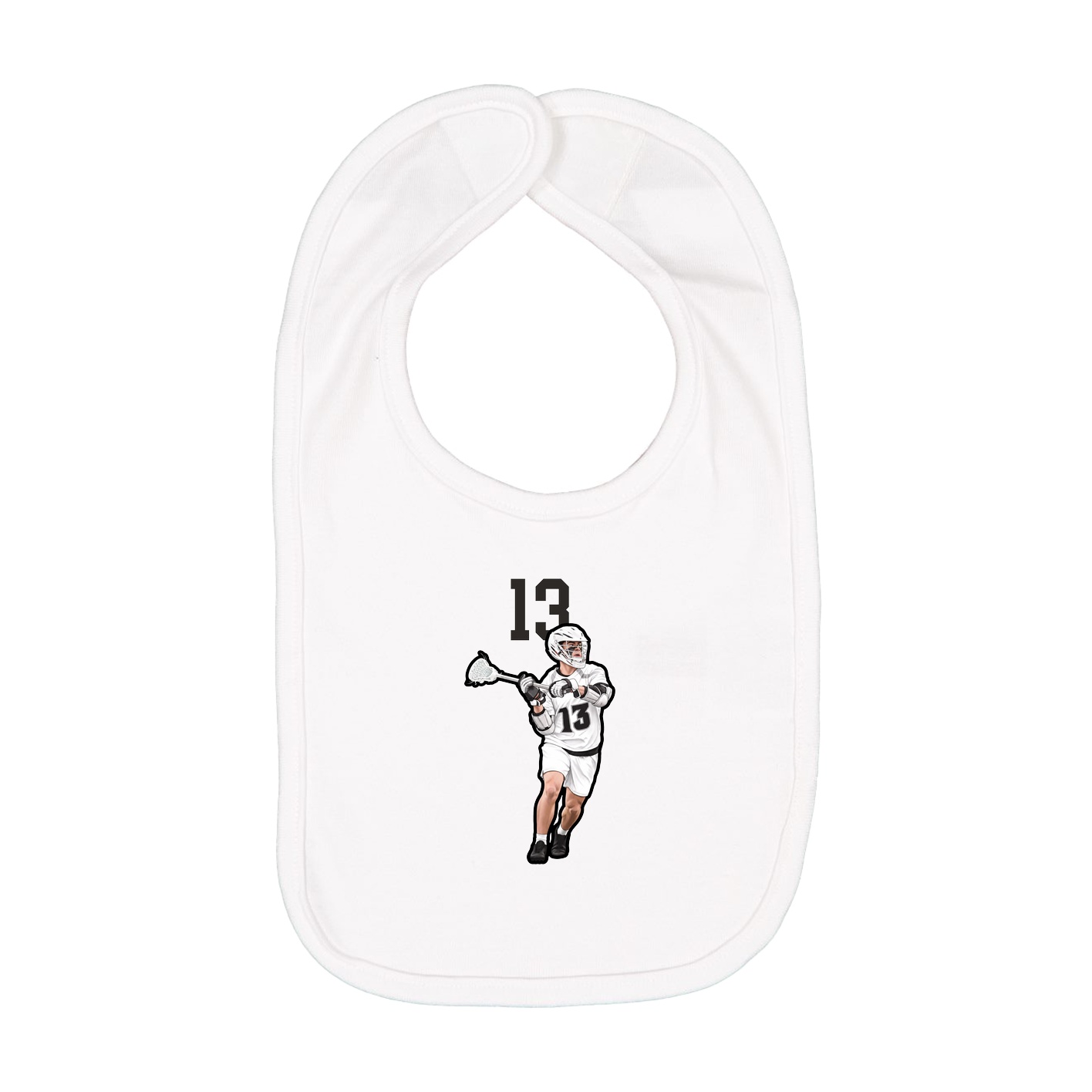 Infant Bib — Number Top in White