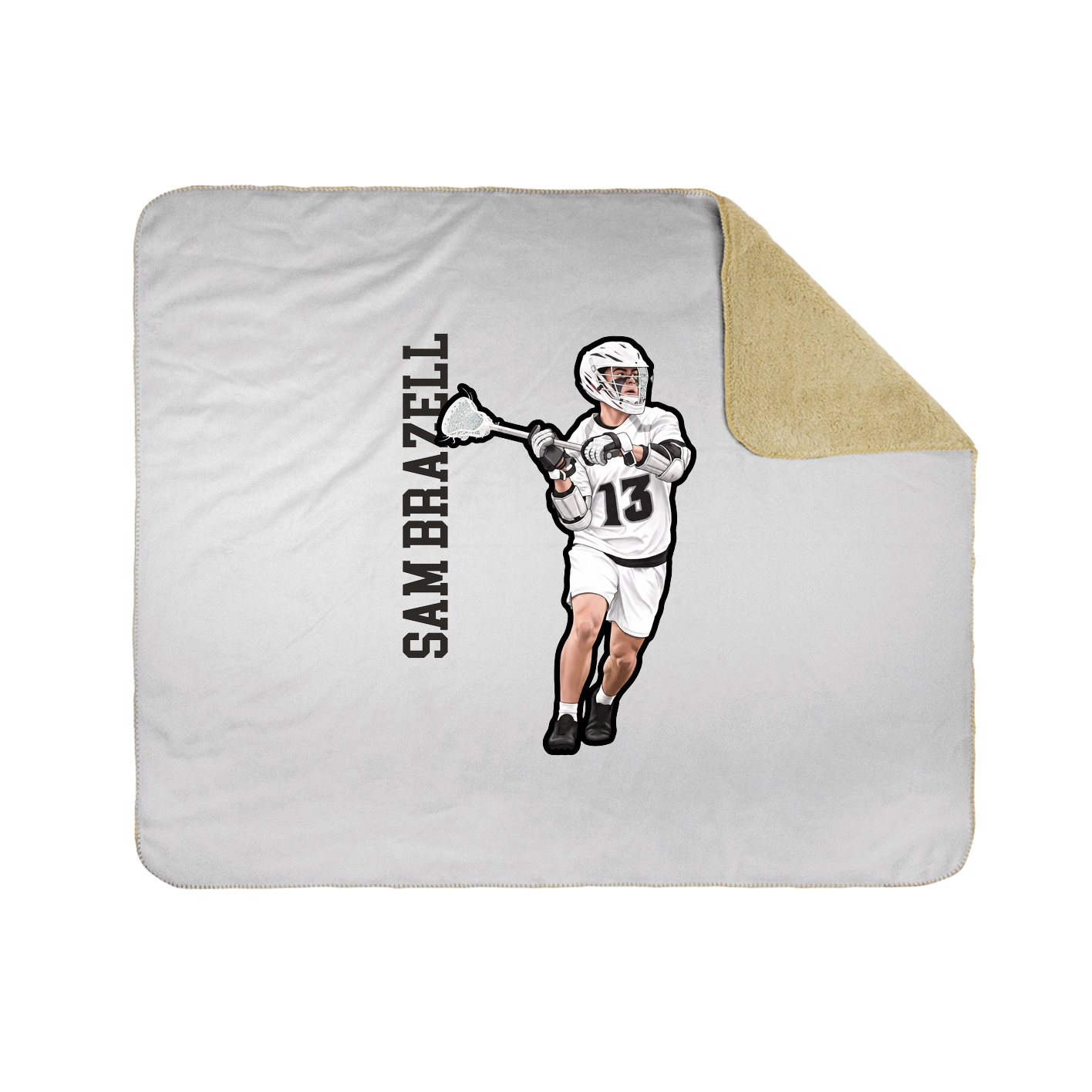 Throw Blanket — Name Vertical in White