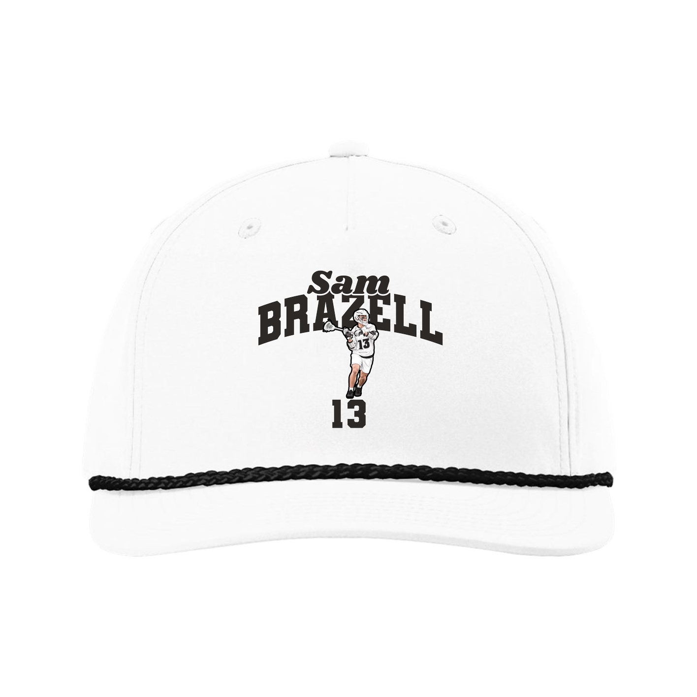 Five-Panel Classic Rope Cap — Signature Arch in White