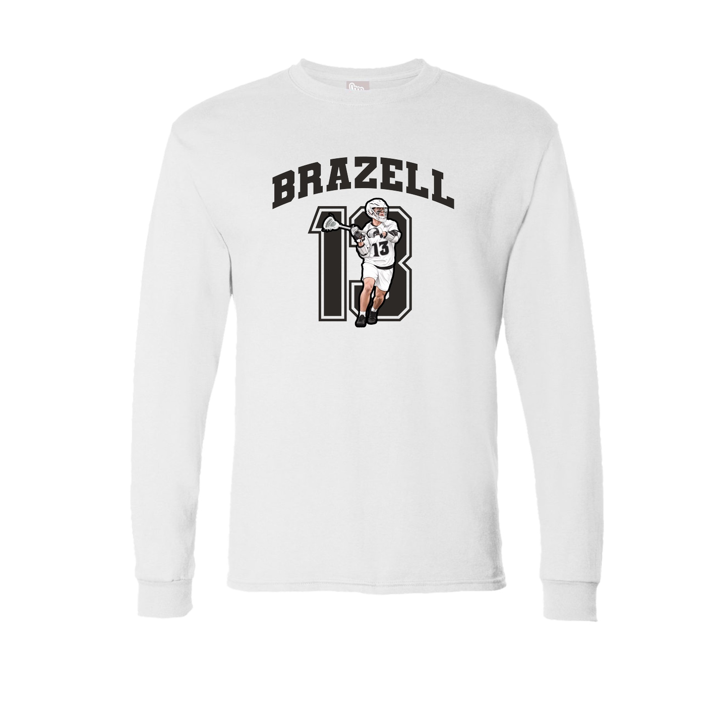 Long Sleeve Tee — Number in White