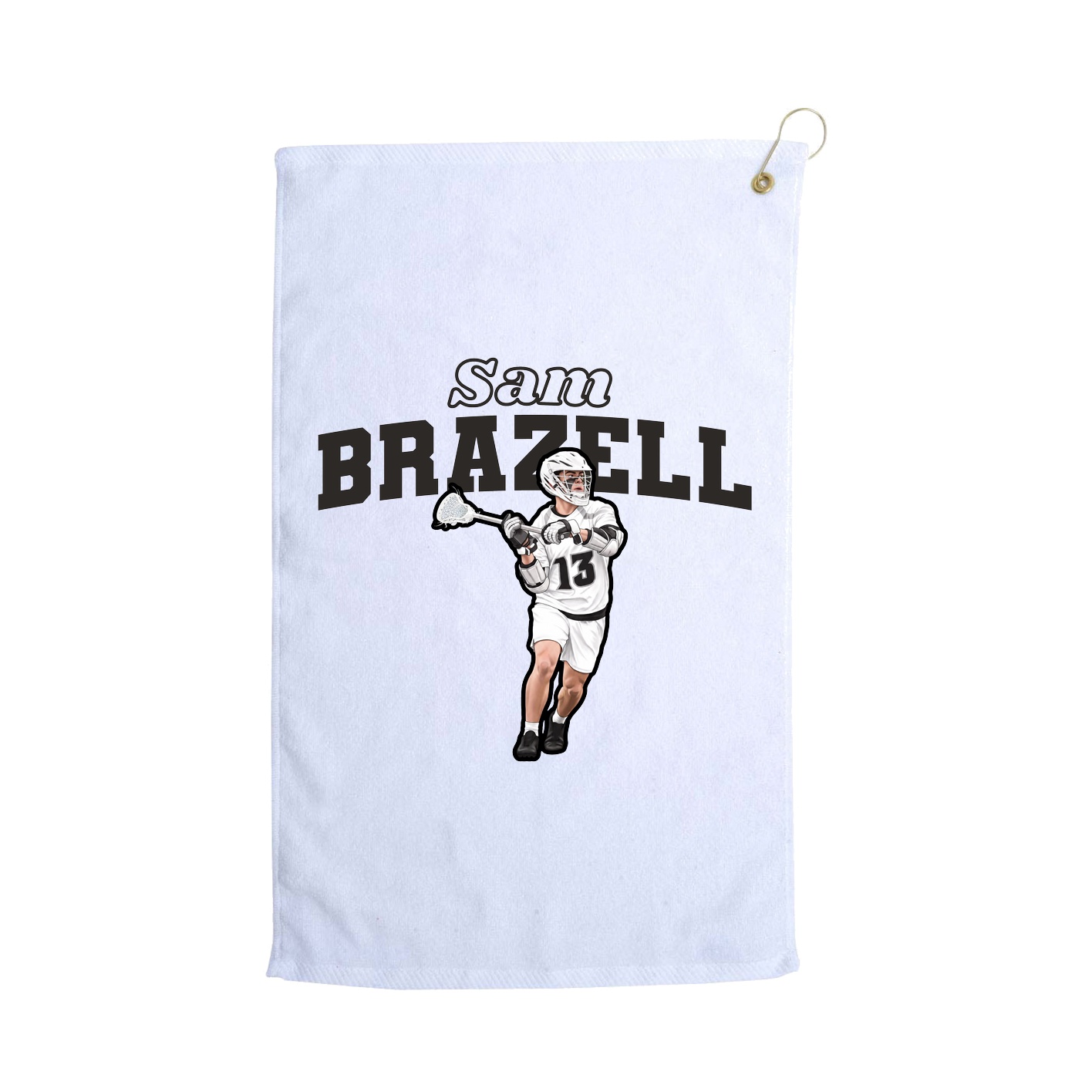 Golf Towel — Name Arch in White