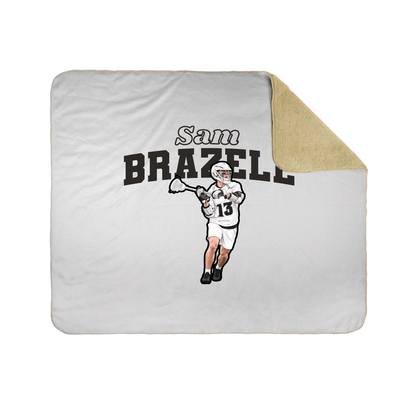 Throw Blanket — Name Arch in White