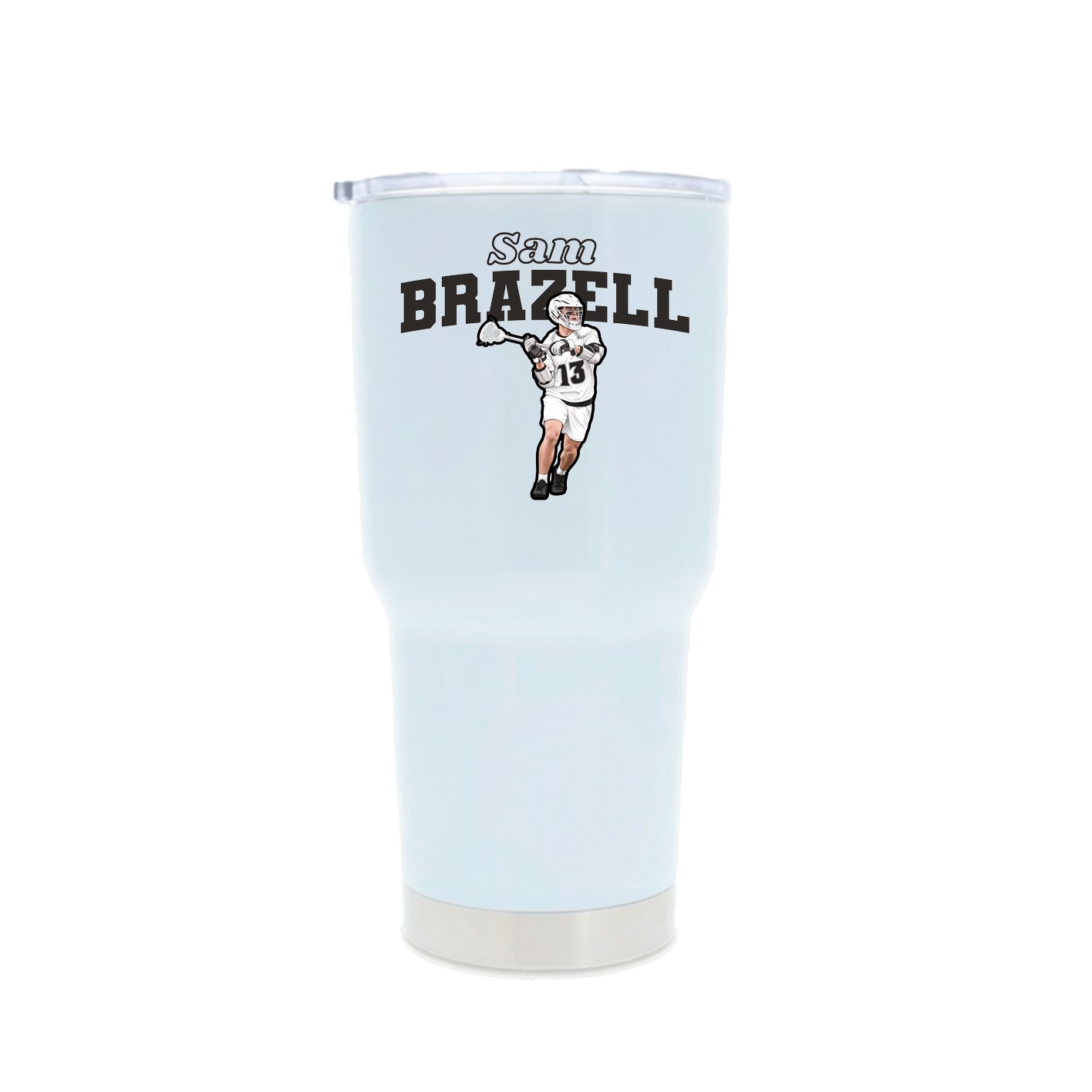30oz Stainless Steel Tumbler — Name Arch in White