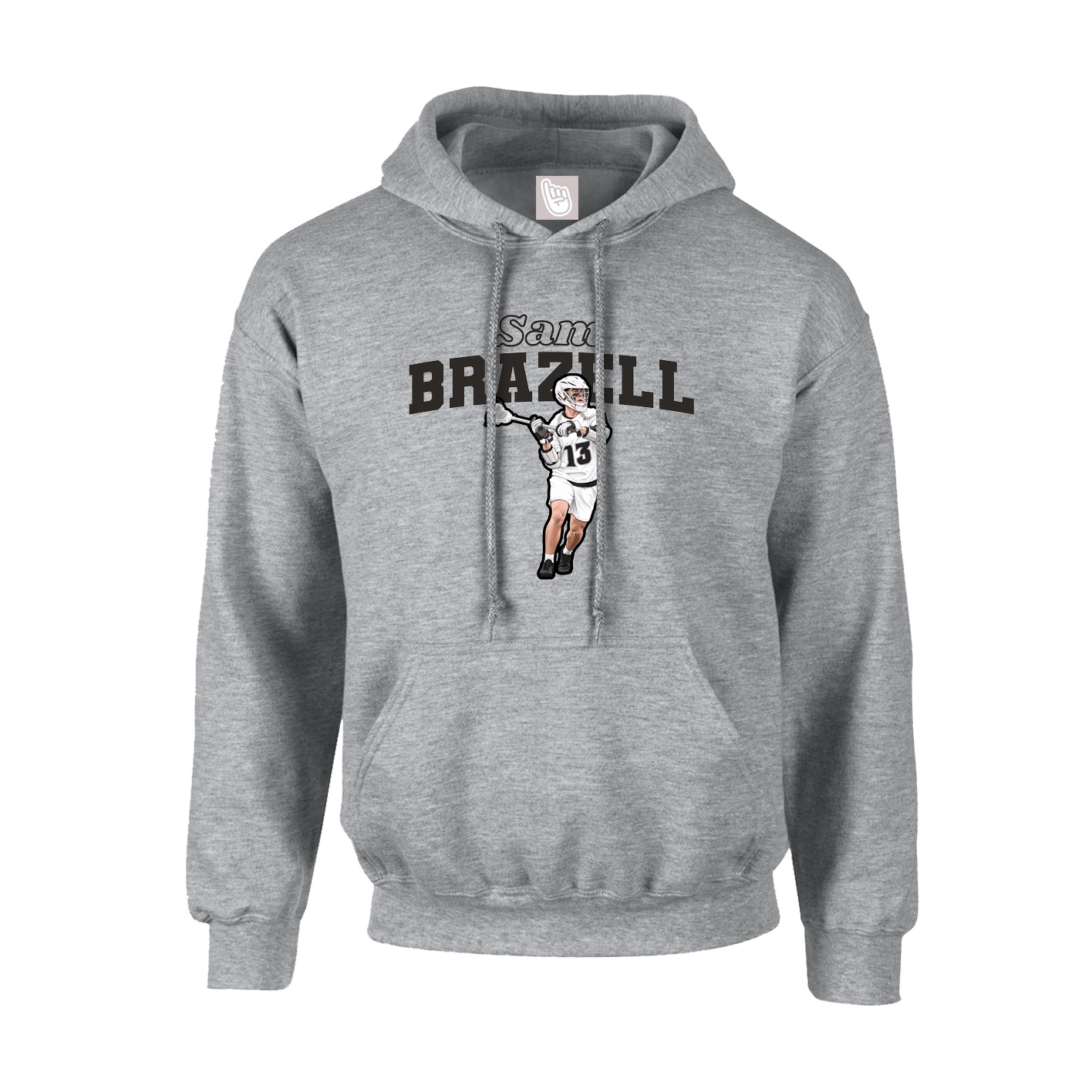 Hoodie — Name Arch in Grey
