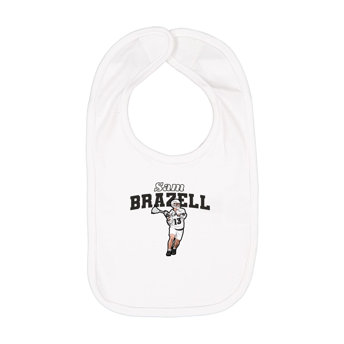 Infant Bib — Name Arch in White