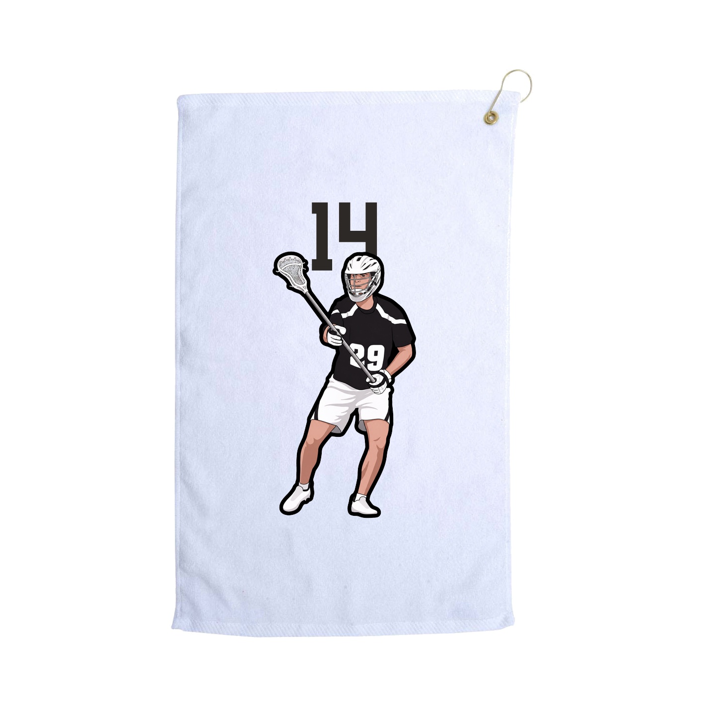 Golf Towel — Number Top in White