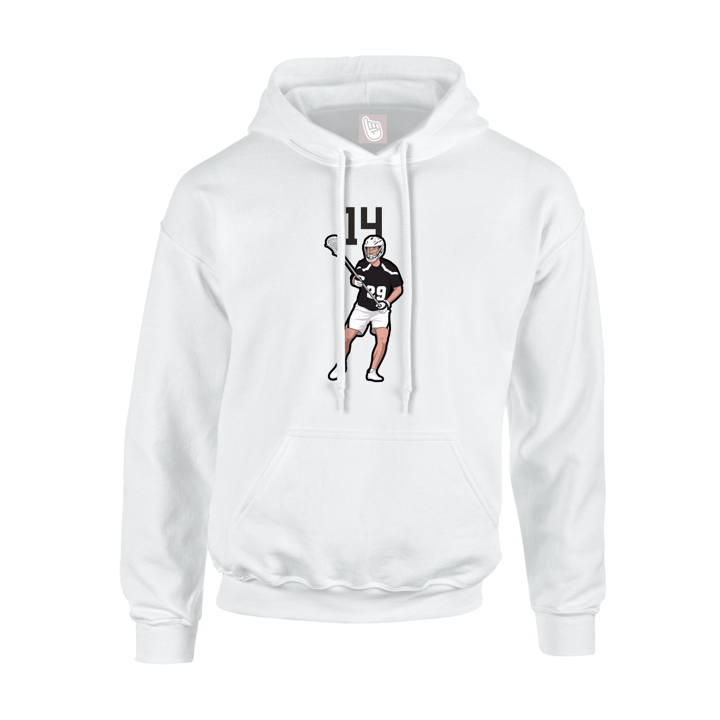 Youth Hoodie — Number Top in White