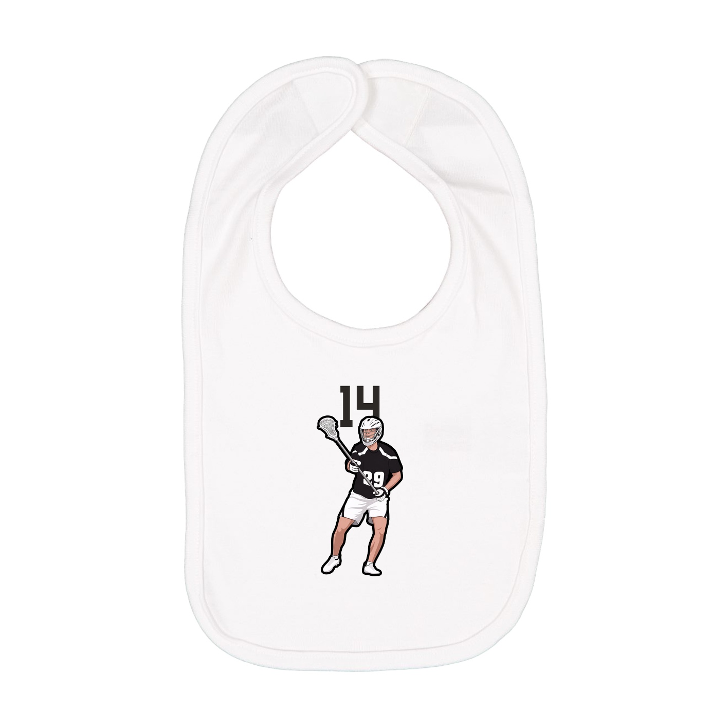 Infant Bib — Number Top in White