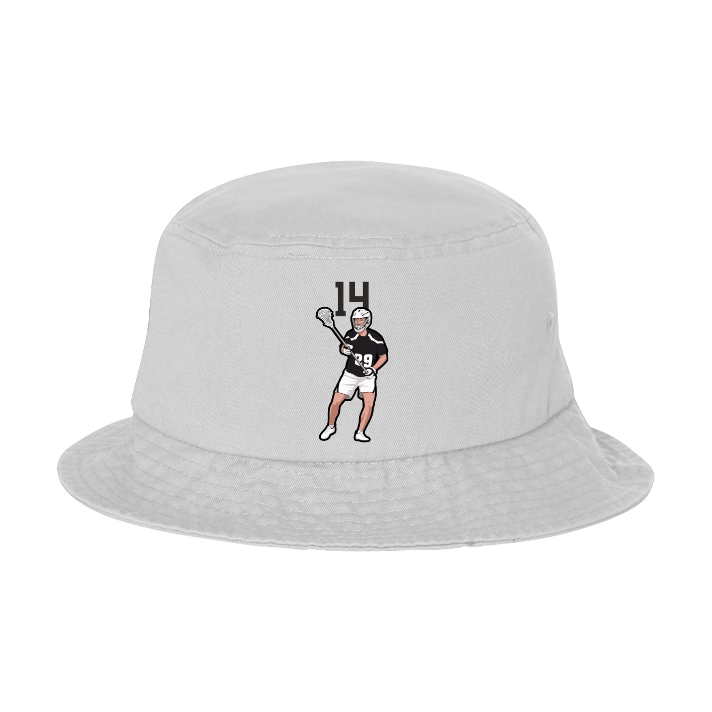 Bucket Cap — Number Top in White