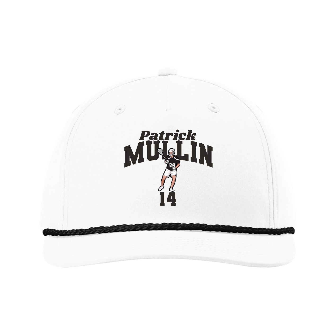 Five-Panel Classic Rope Cap — Signature Arch in White