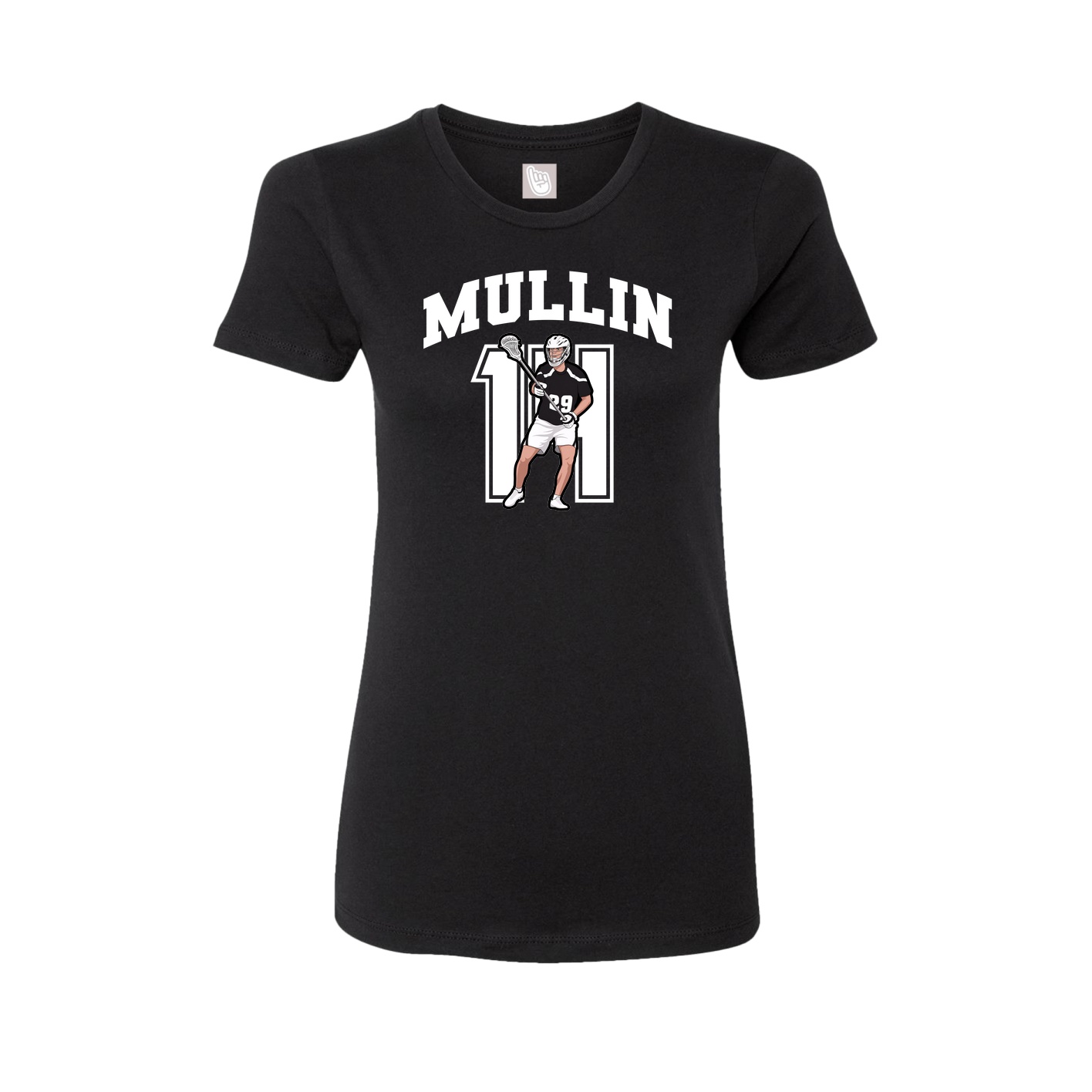 Fitted Women's Tee — Number in Black