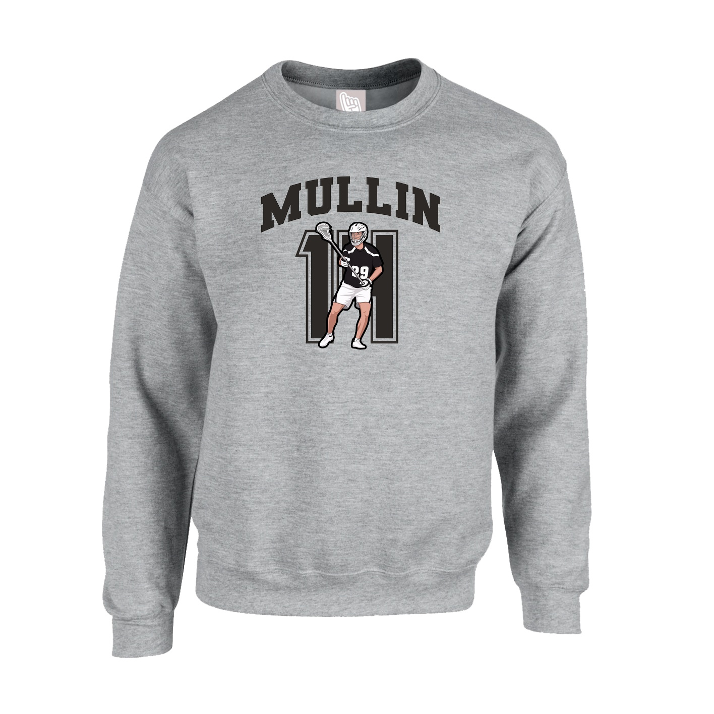 Fleece Crew — Number in Grey