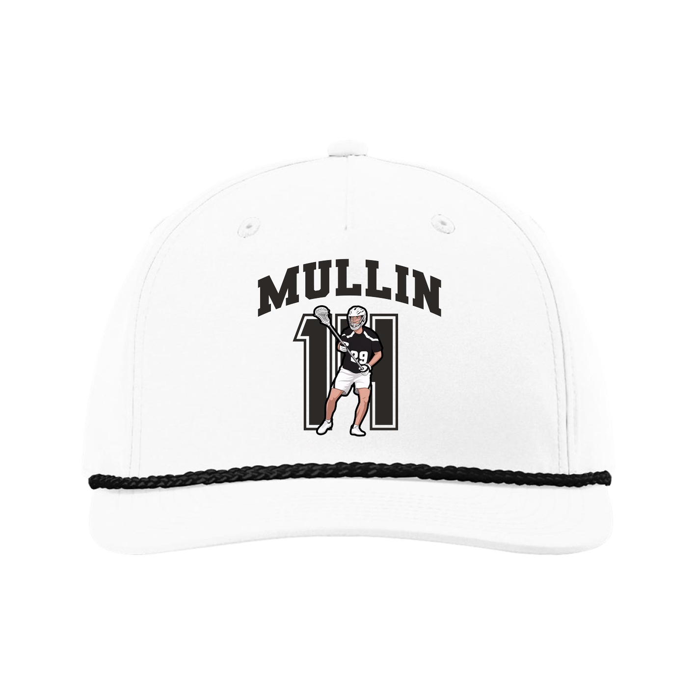 Five-Panel Classic Rope Cap — Number in White