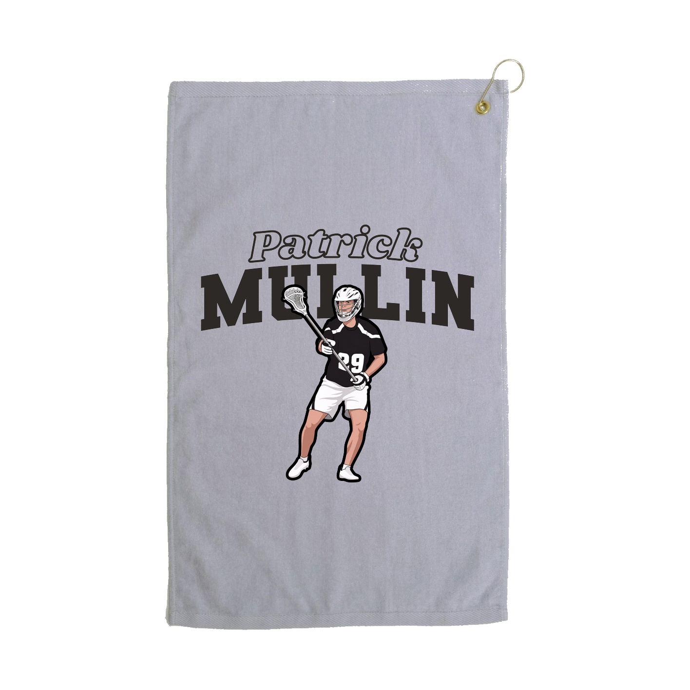 Golf Towel — Name Arch in Grey