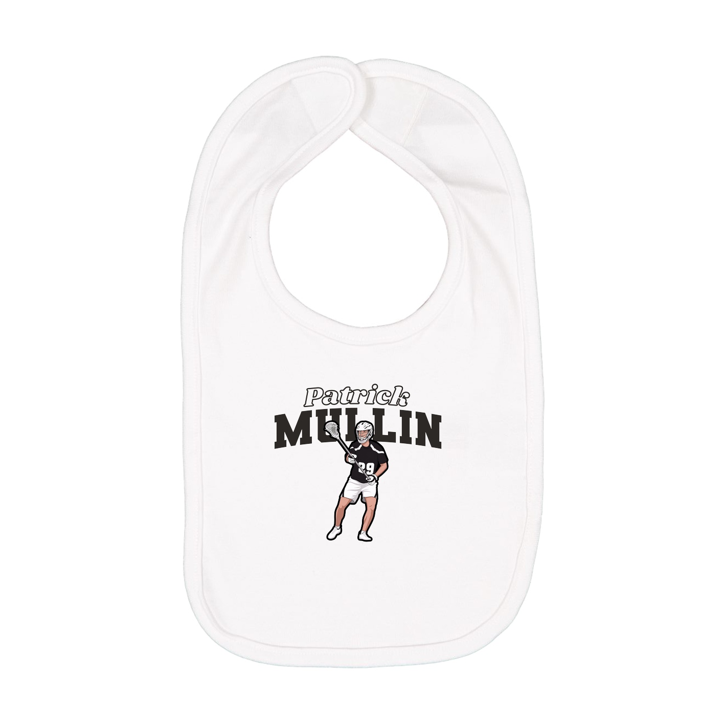 Infant Bib — Name Arch in White