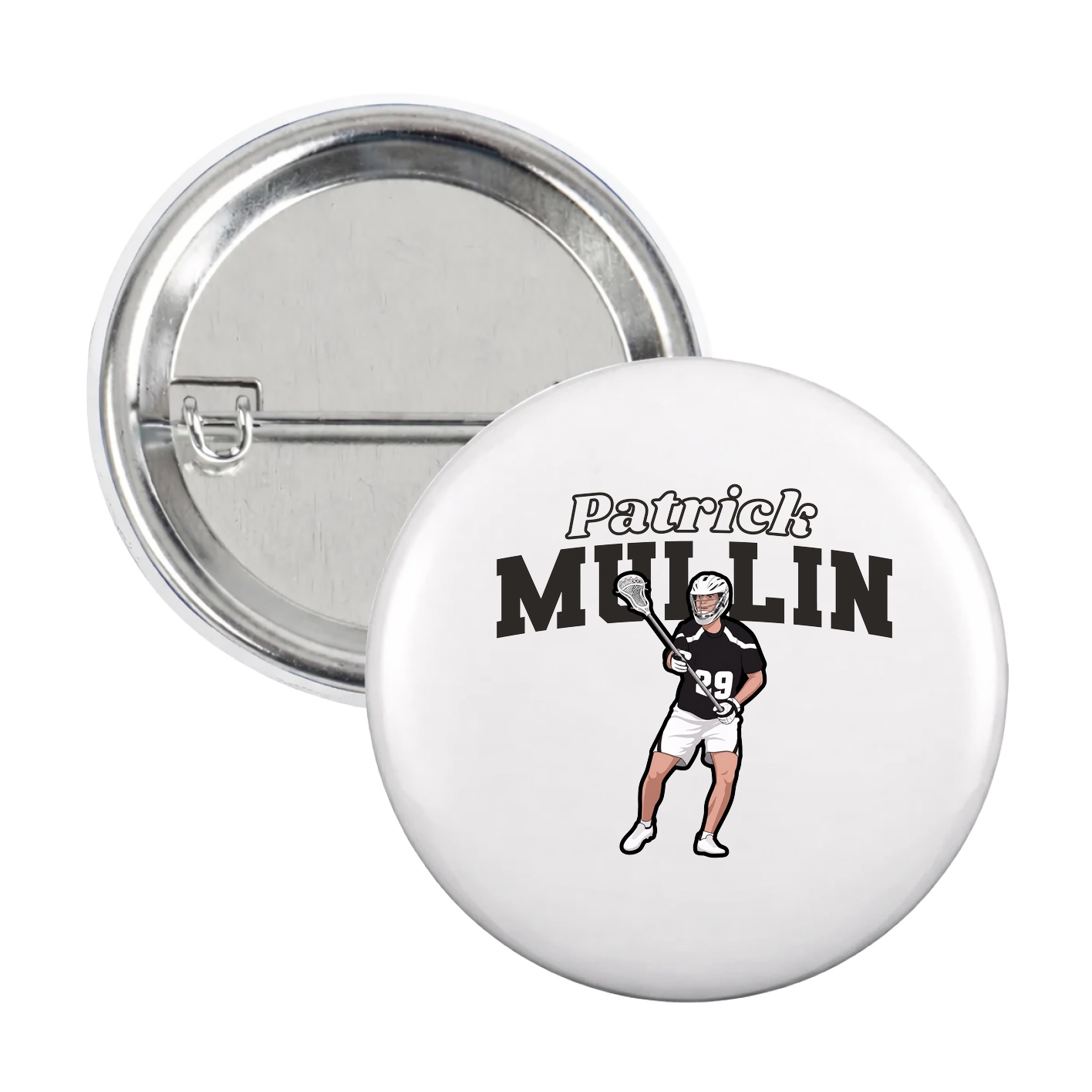 Game Day Button — Name Arch in White