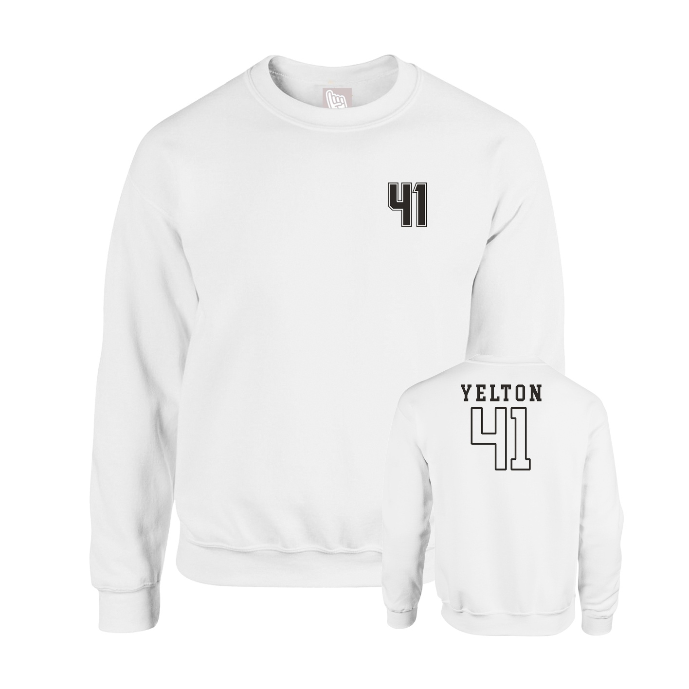 Fleece Crew — Chest Back in White