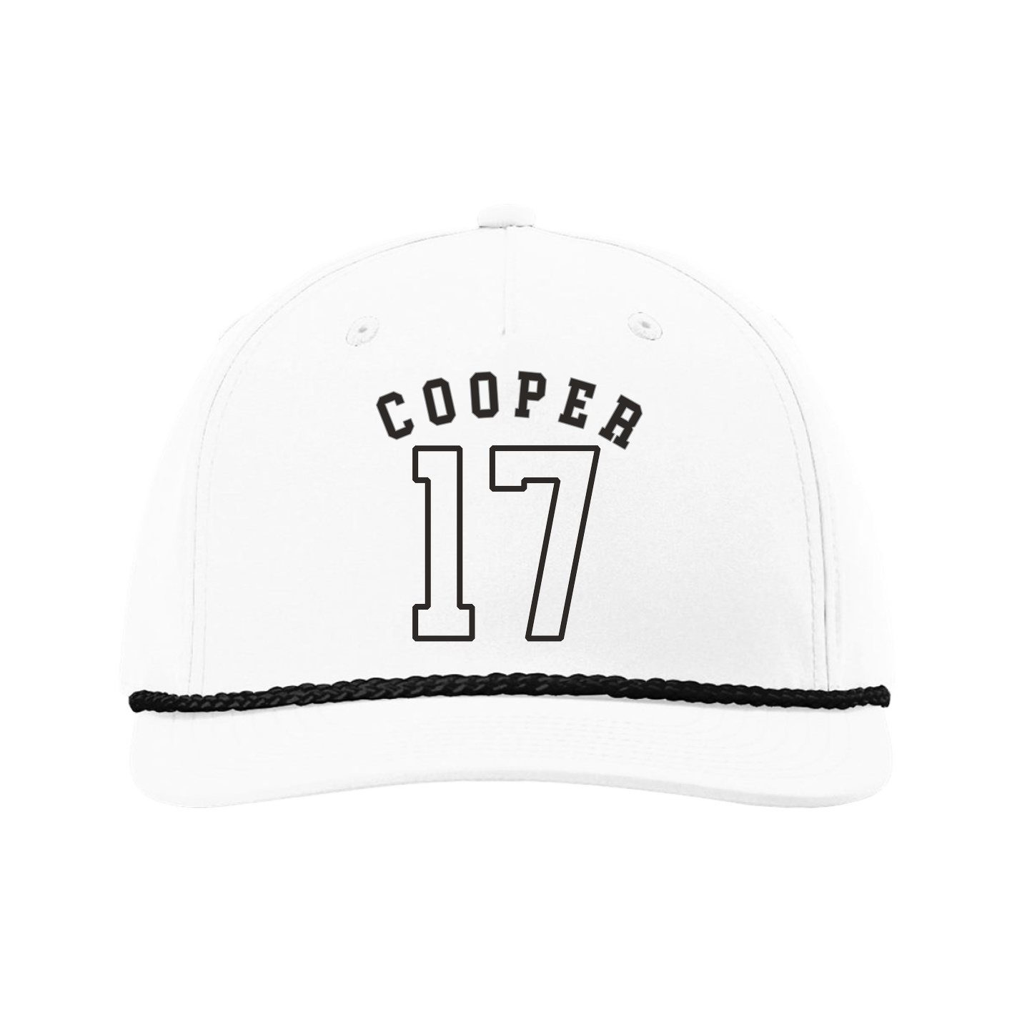 Five-Panel Classic Rope Cap — Shirsey Arch in White