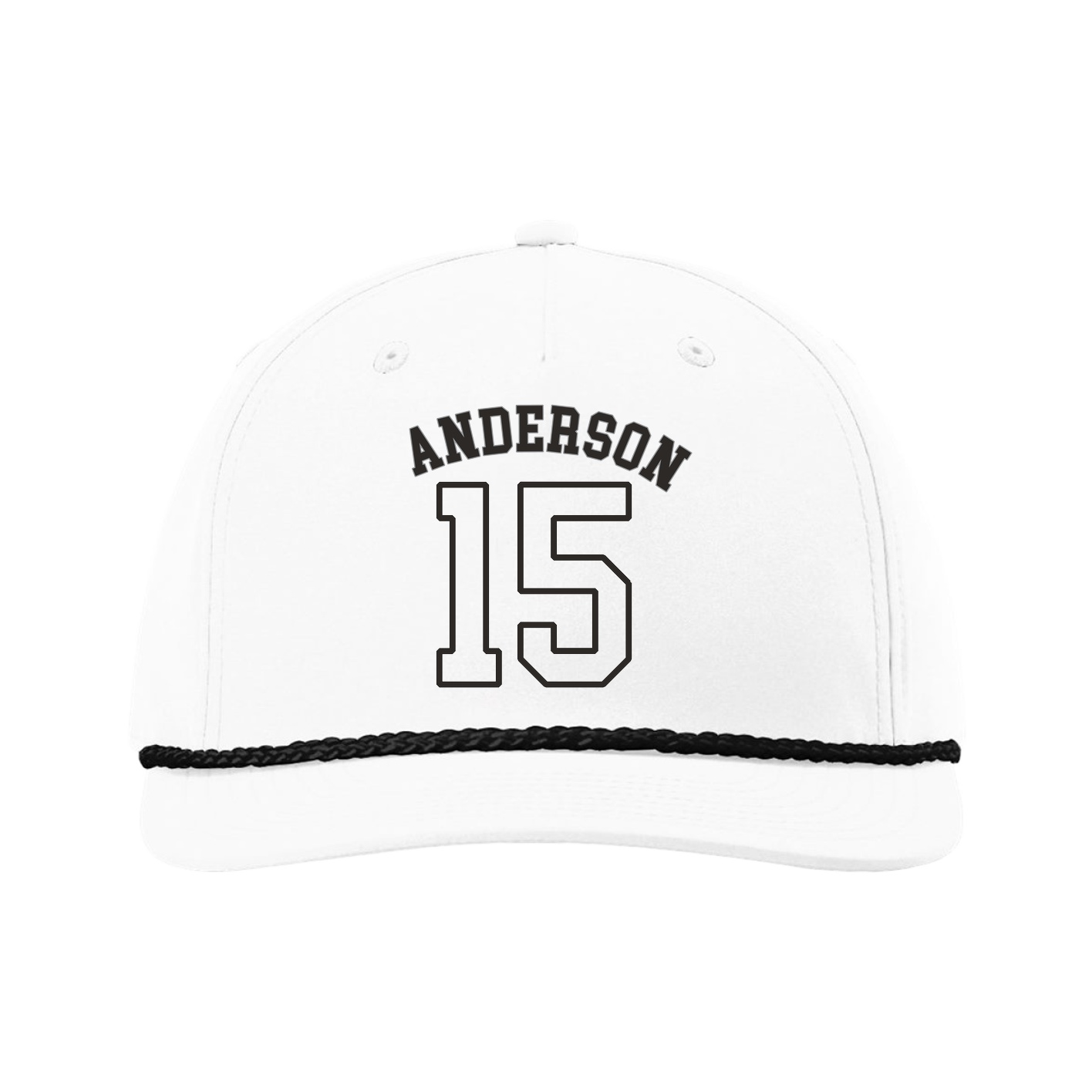 Five-Panel Classic Rope Cap — Shirsey Arch in White