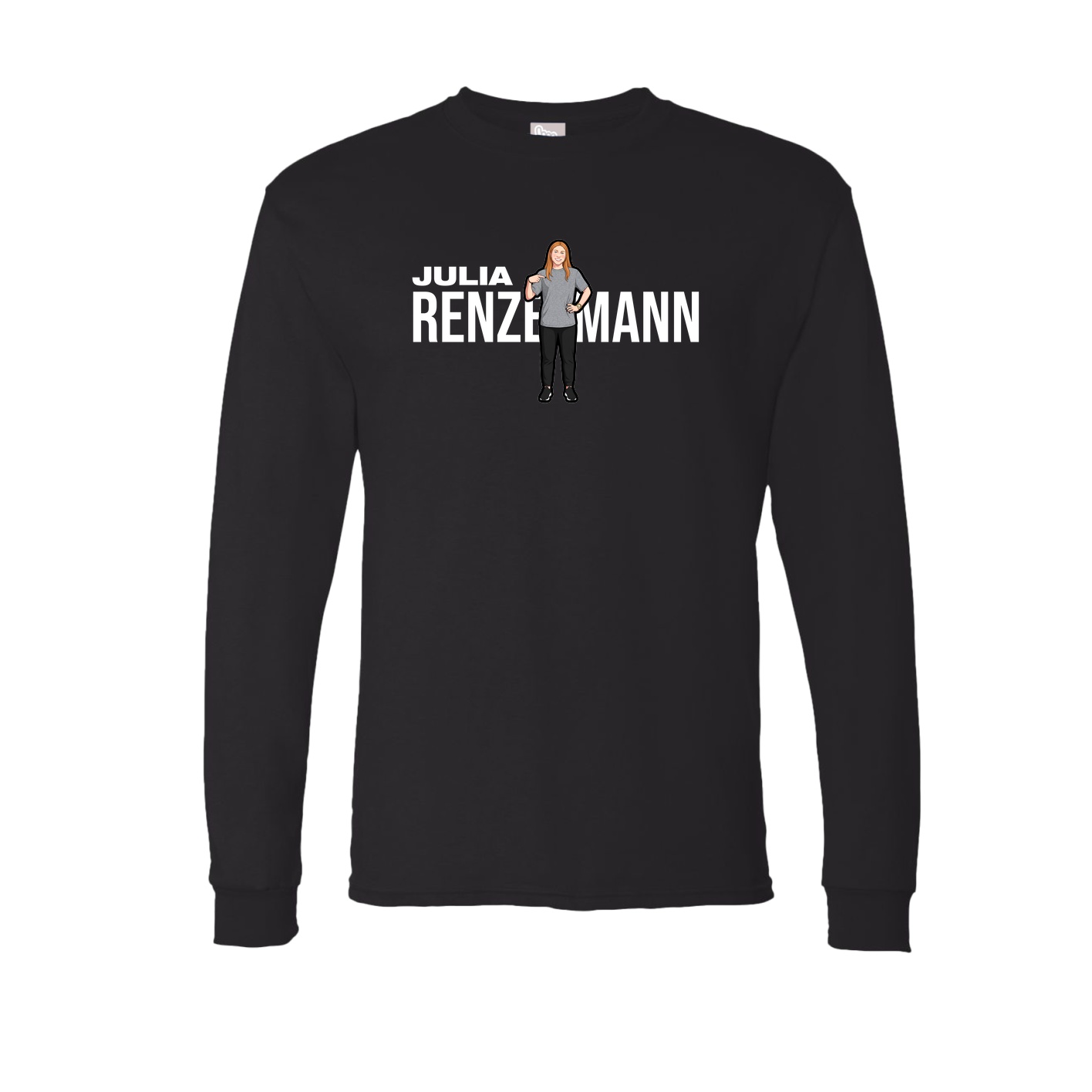 Long Sleeve Tee — Player Name in Black