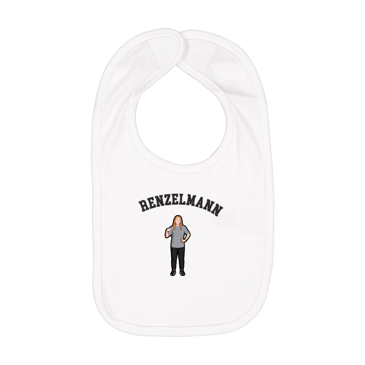 Infant Bib — Shirsey Arch in White