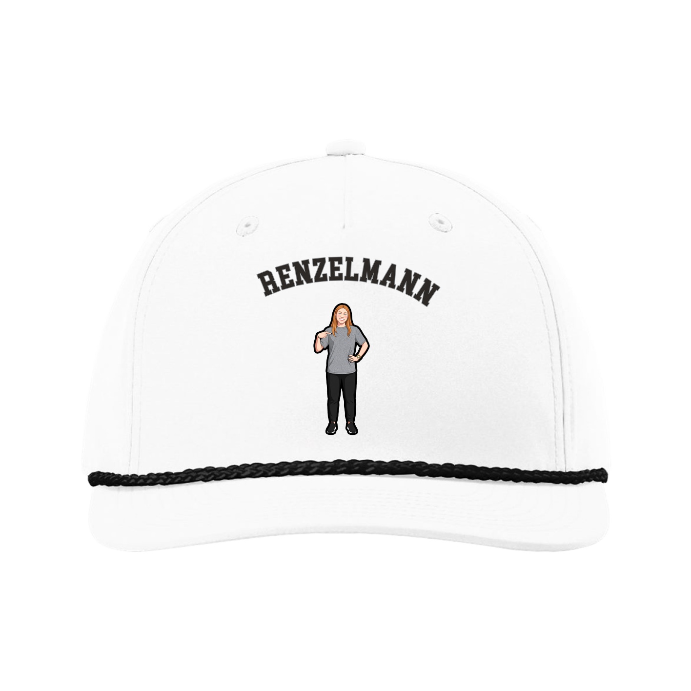 Five-Panel Classic Rope Cap — Shirsey Arch in White