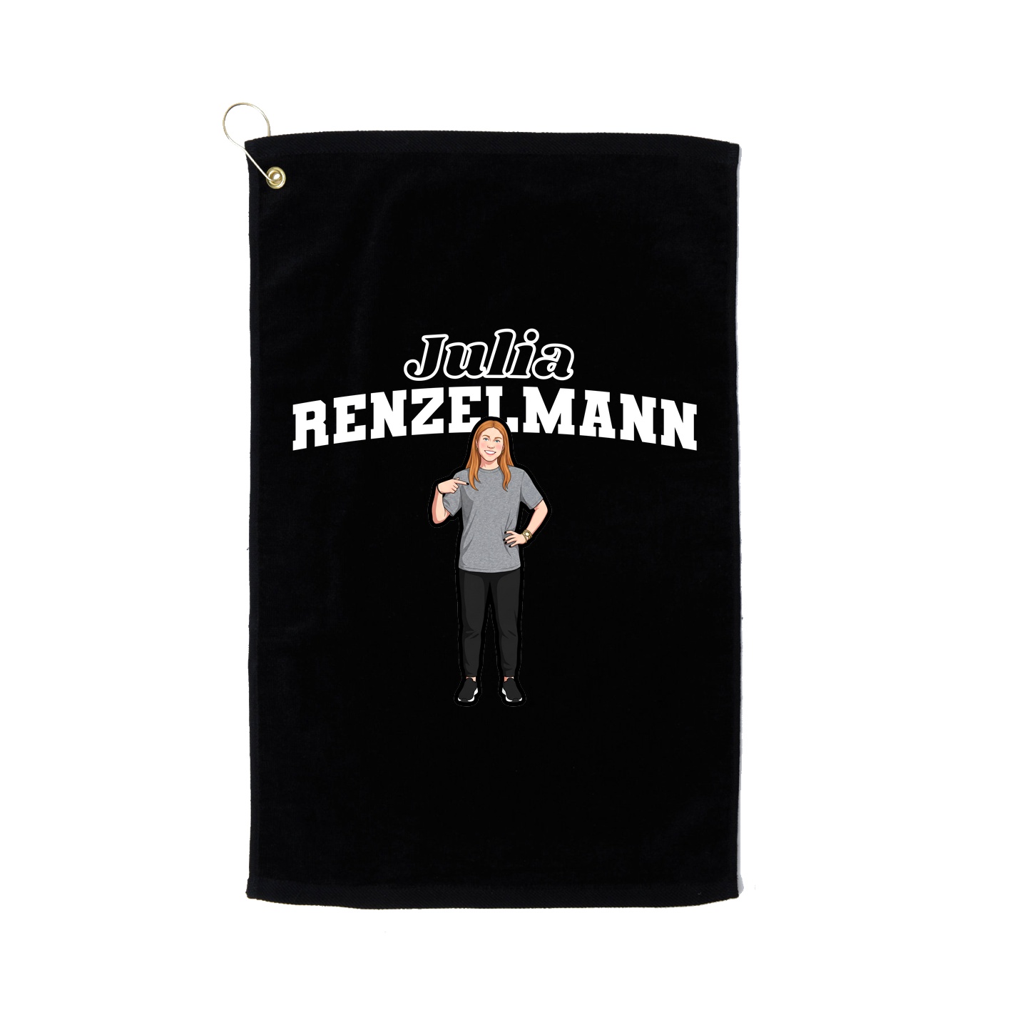 Golf Towel — Name Arch in Black