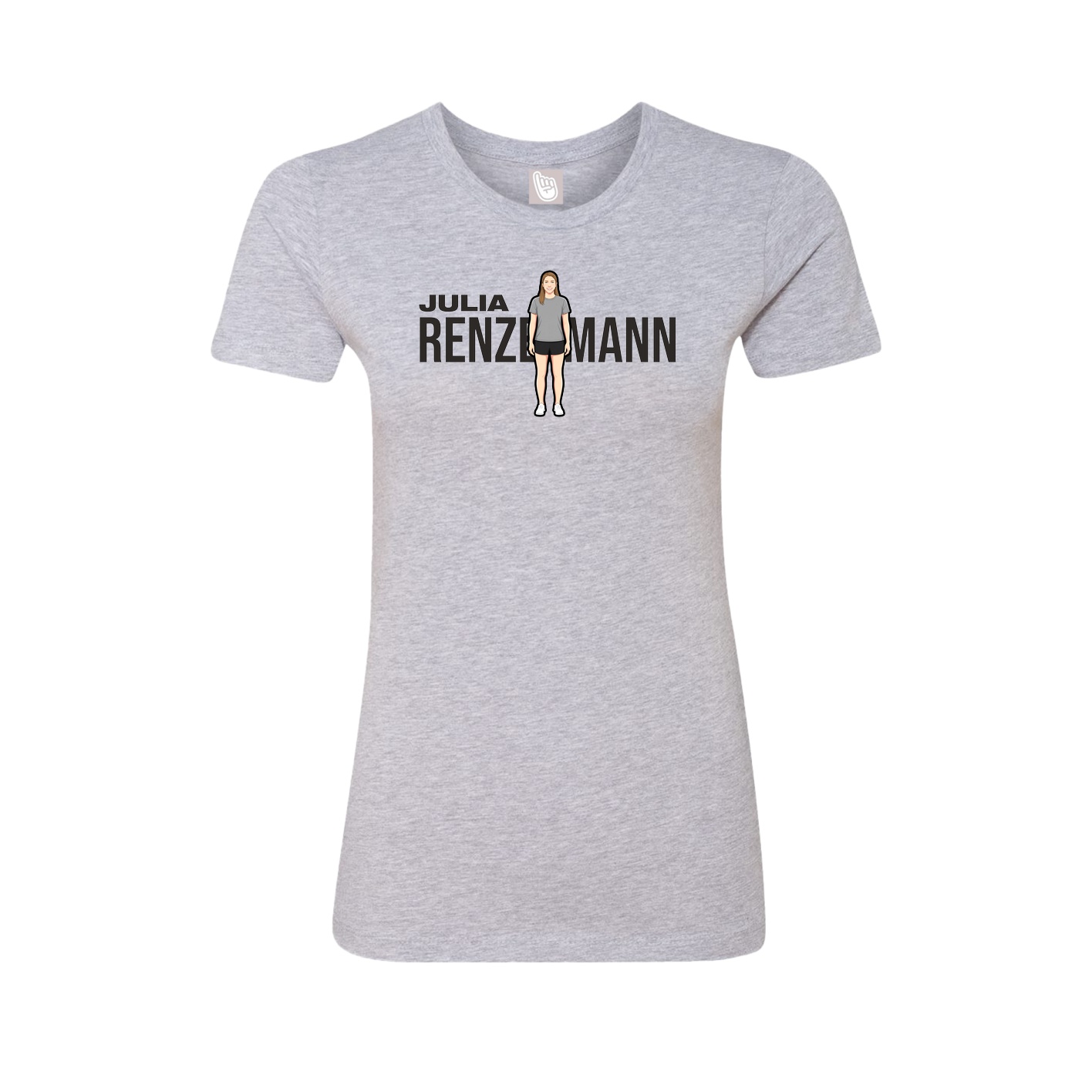 Fitted Women's Tee — Player Name in Grey