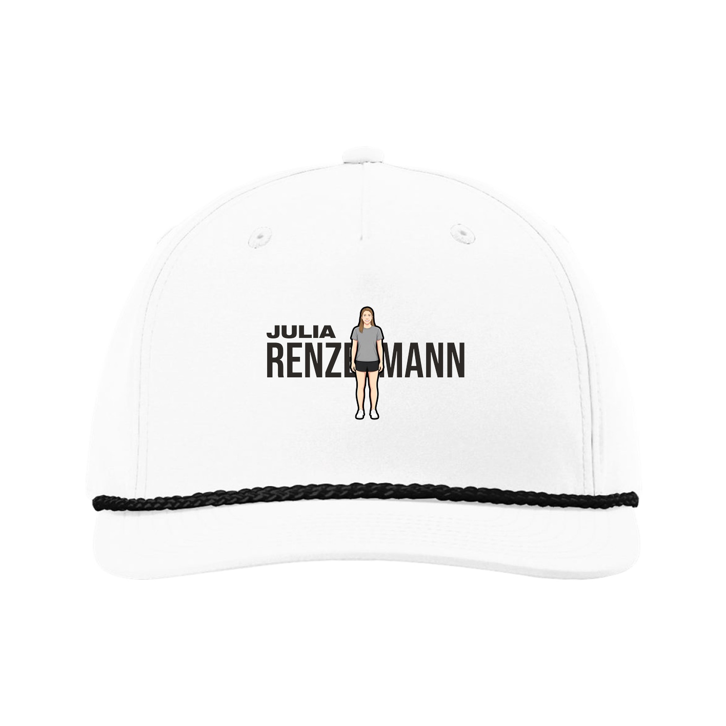 Five-Panel Classic Rope Cap — Player Name in White