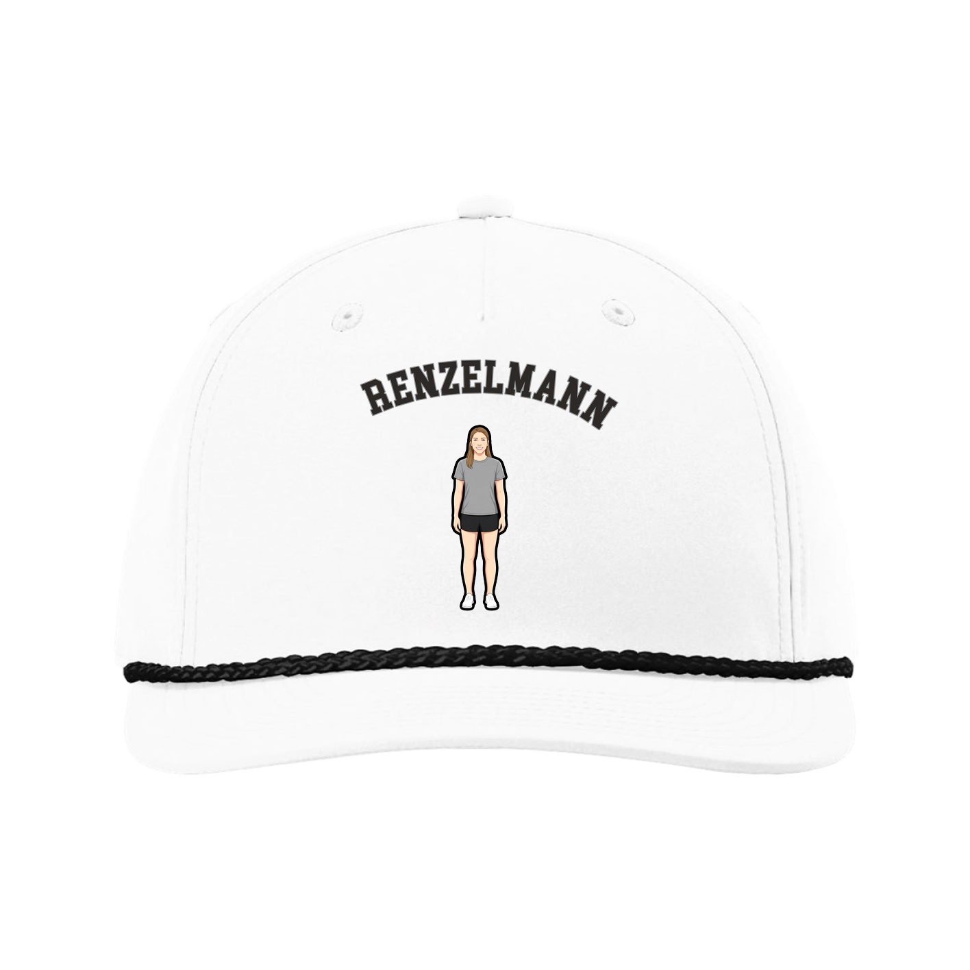 Five-Panel Classic Rope Cap — Shirsey Arch in White