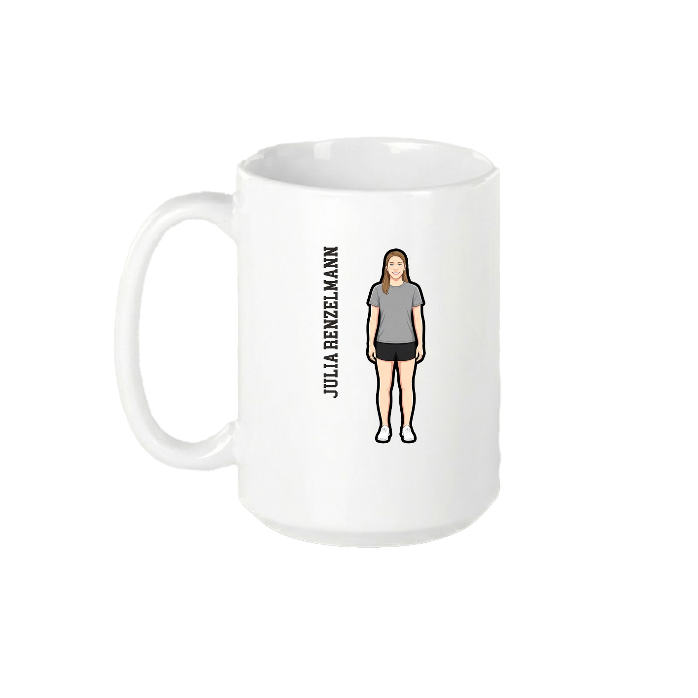 15oz Coffee Mug — Name Vertical in White