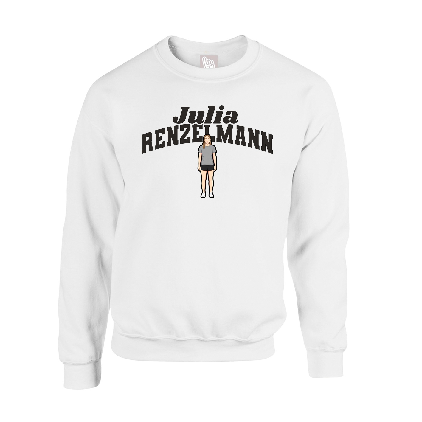 Fleece Crew — Signature Arch in White