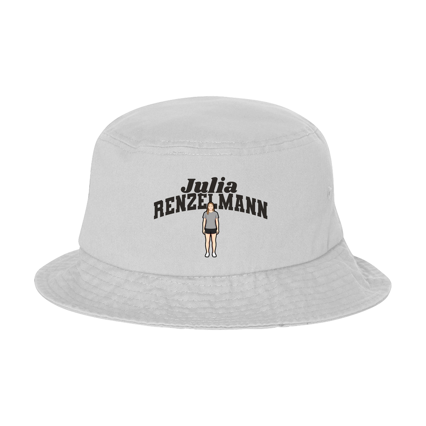 Bucket Cap — Signature Arch in White