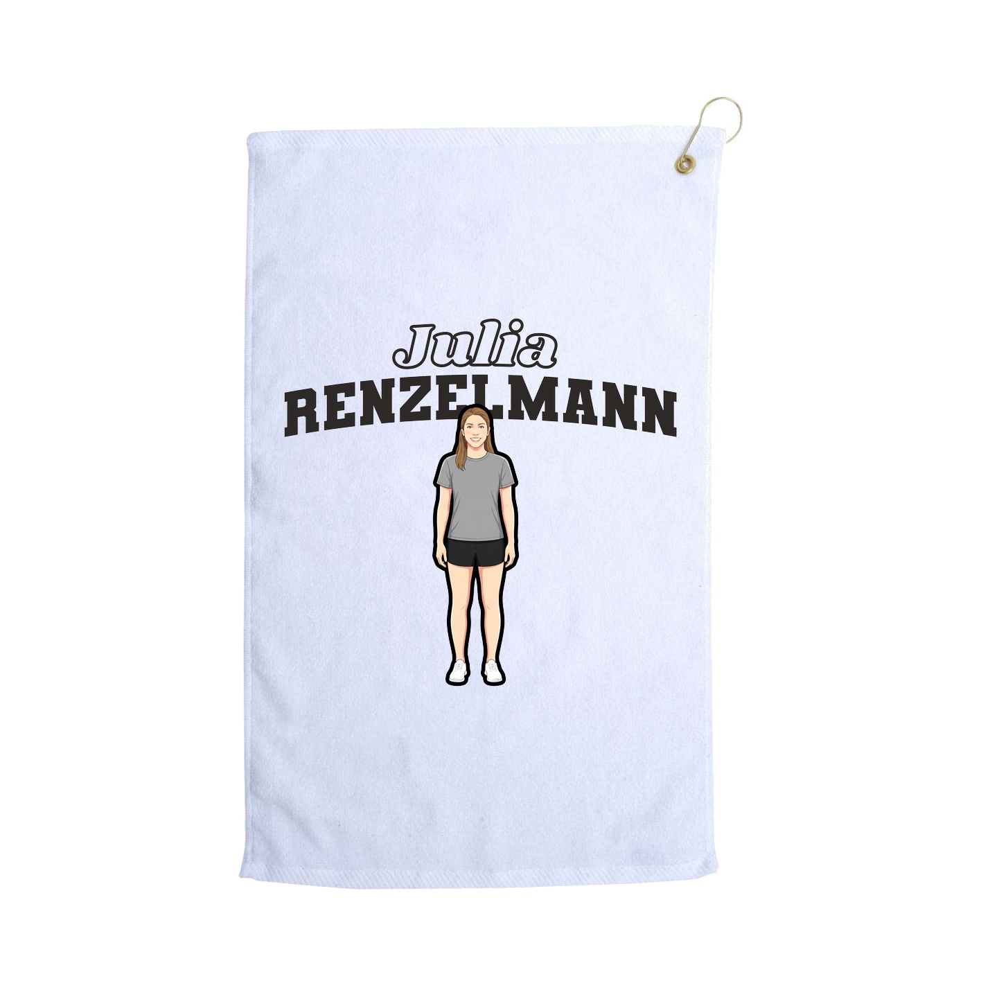 Golf Towel — Name Arch in White