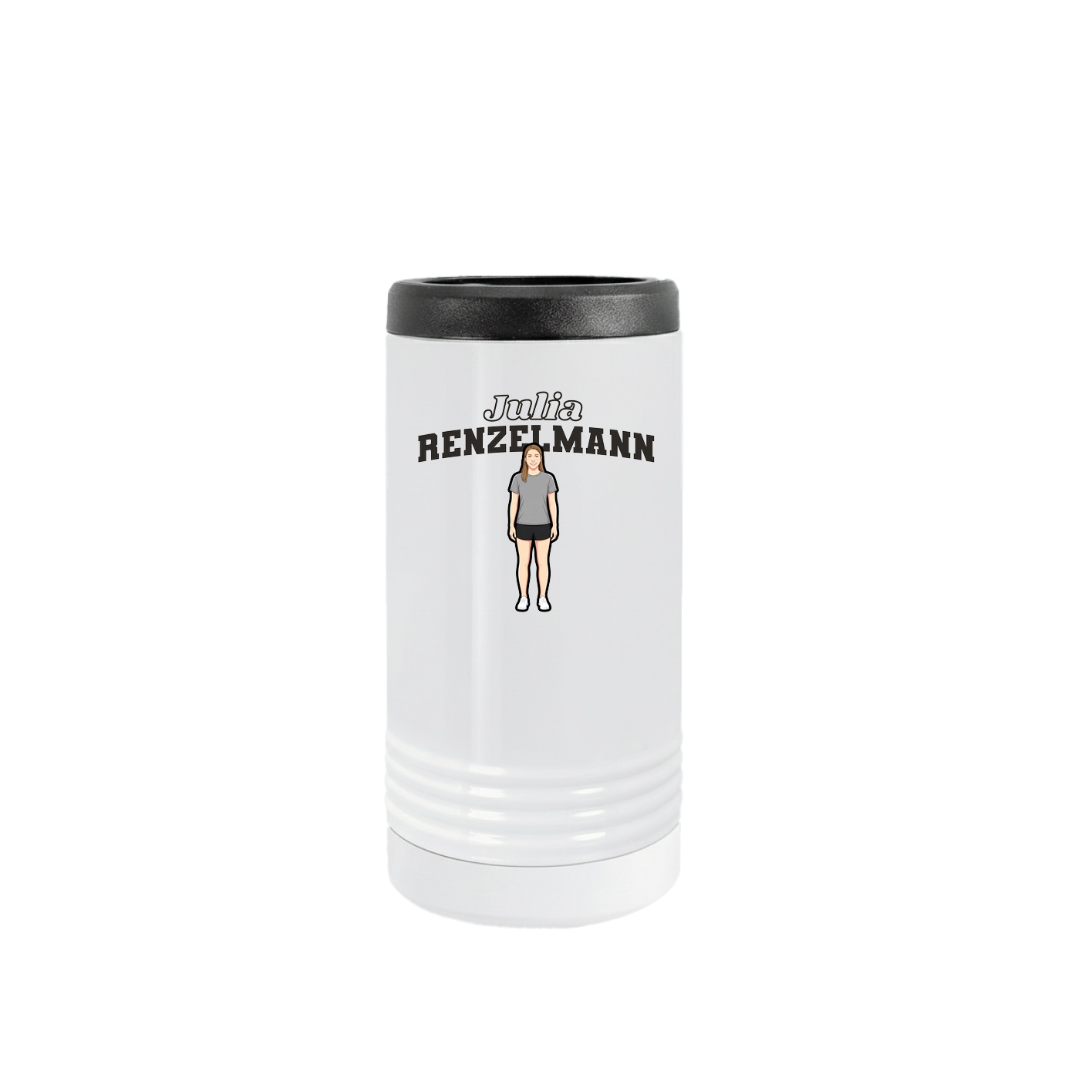 Slim Beverage Holder — Name Arch in White