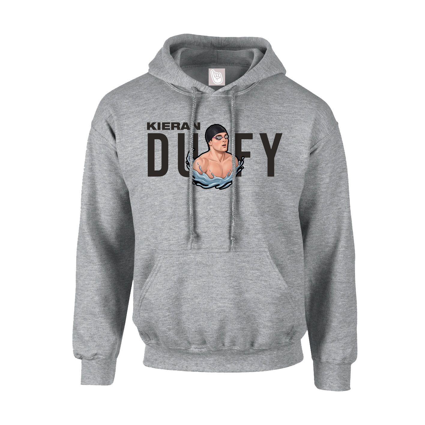 Youth Hoodie — Player Name in Grey