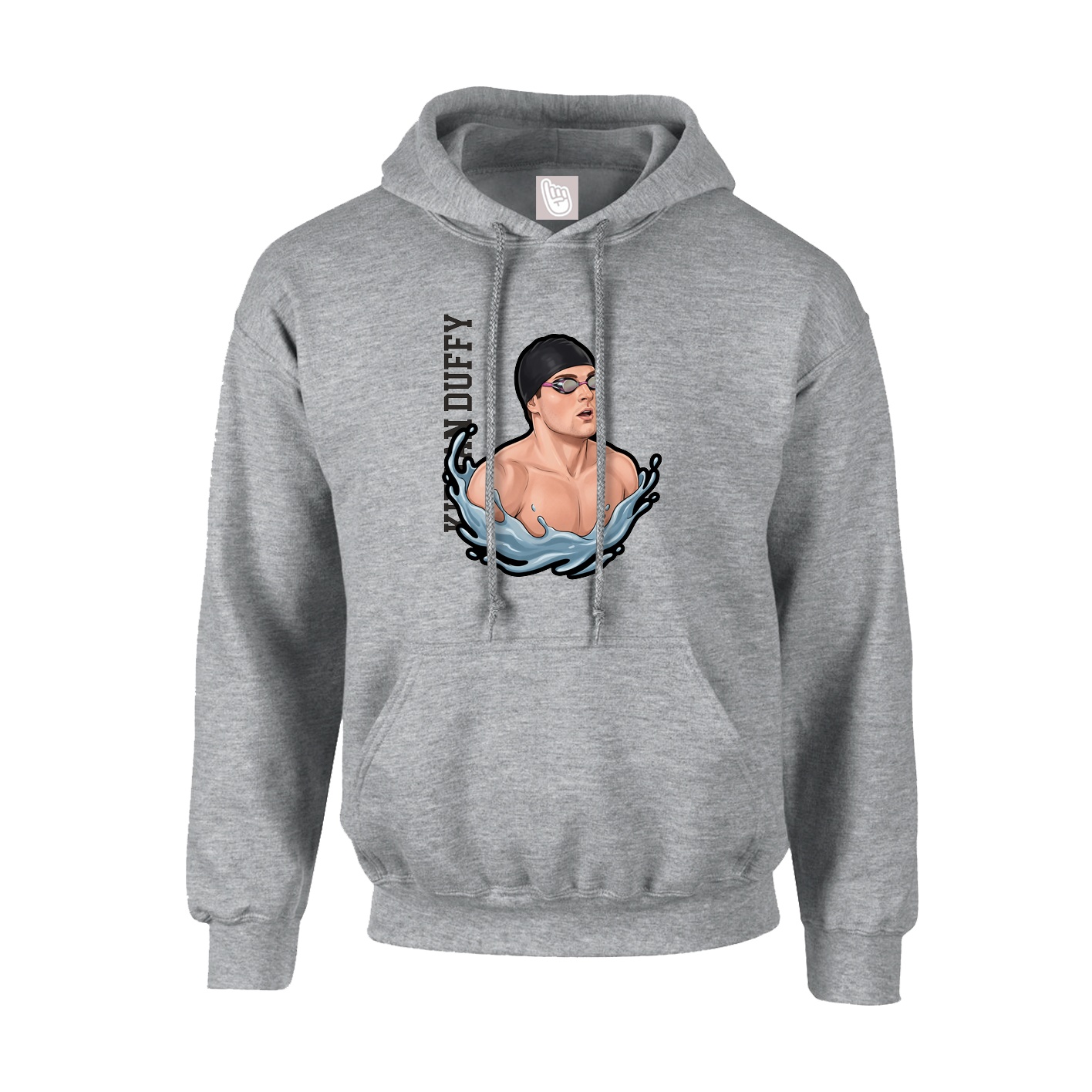 Youth Hoodie — Name Vertical in Grey