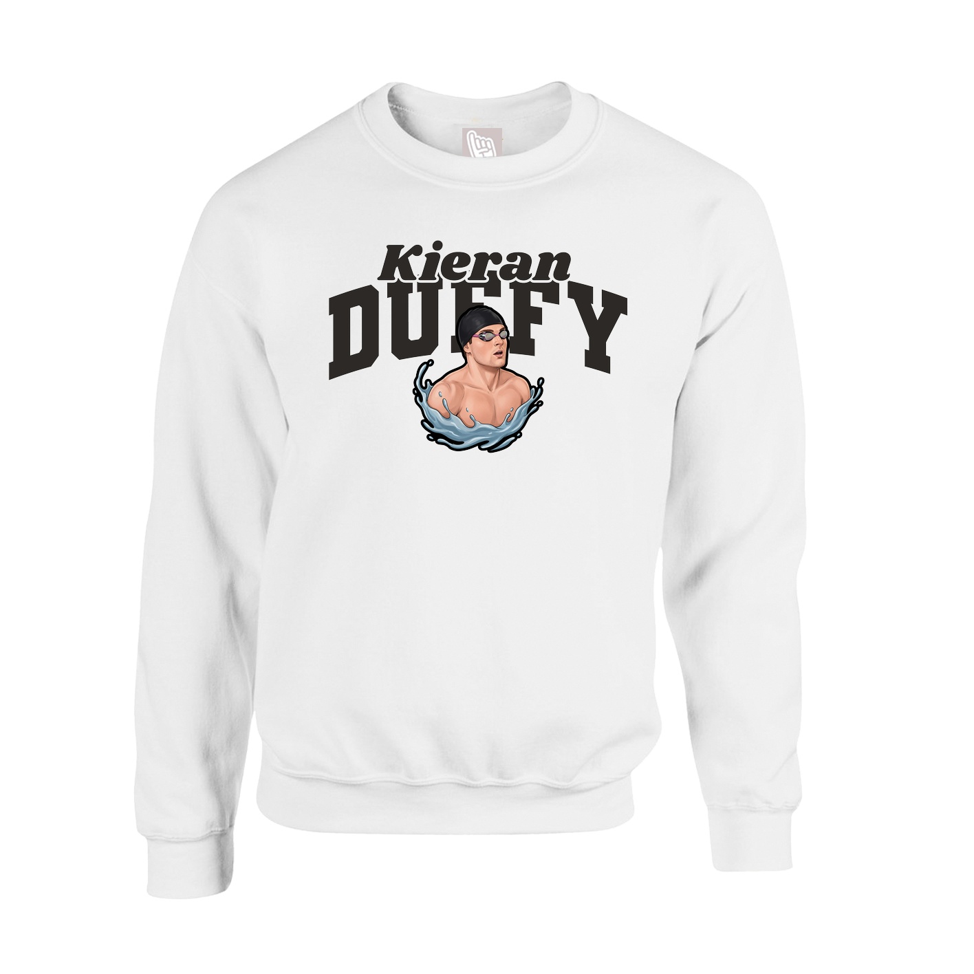 Fleece Crew — Signature Arch in White
