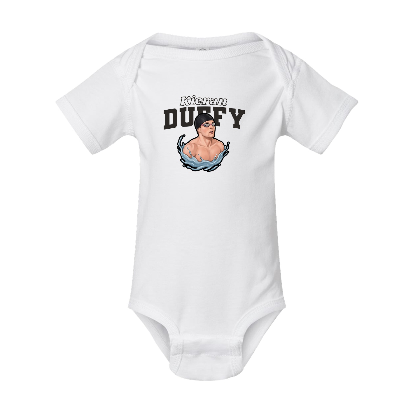 Baby Onesie — Name Arch in White
