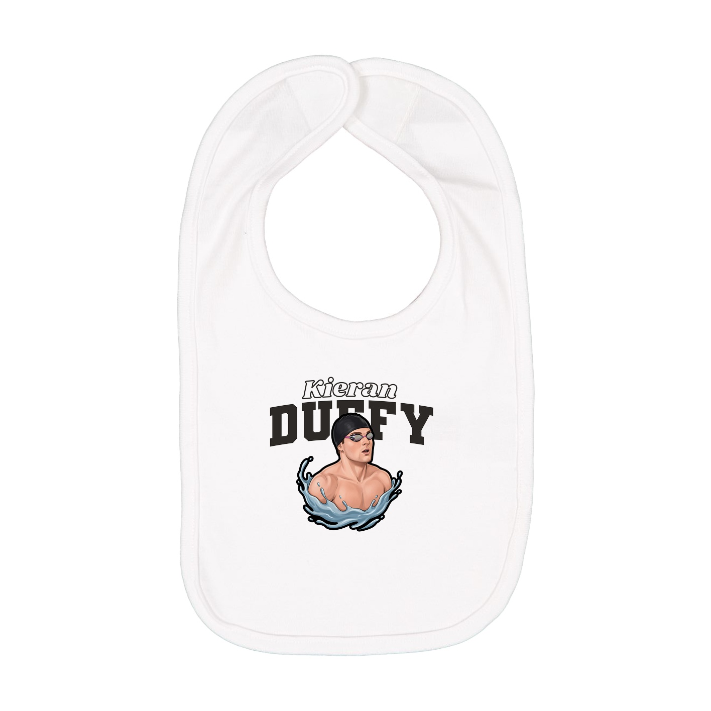 Infant Bib — Name Arch in White