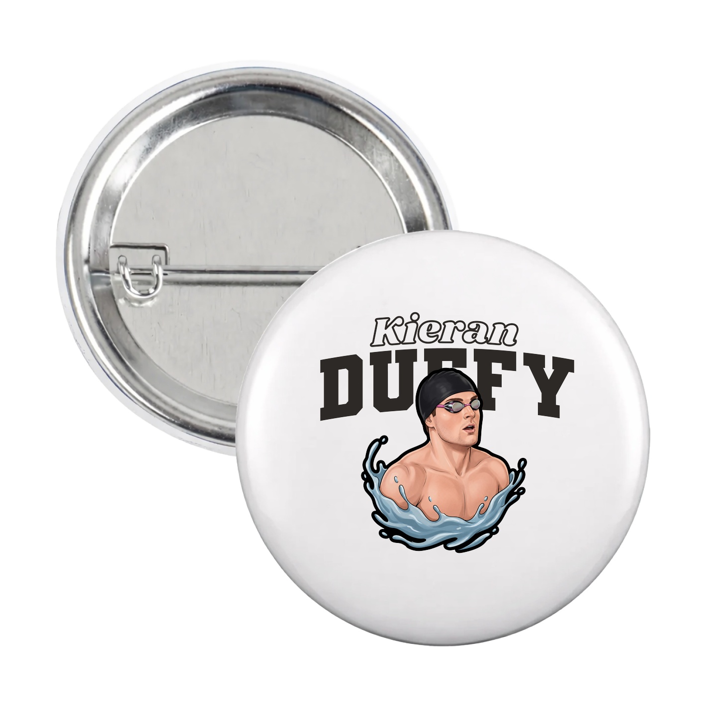 Game Day Button — Name Arch in White