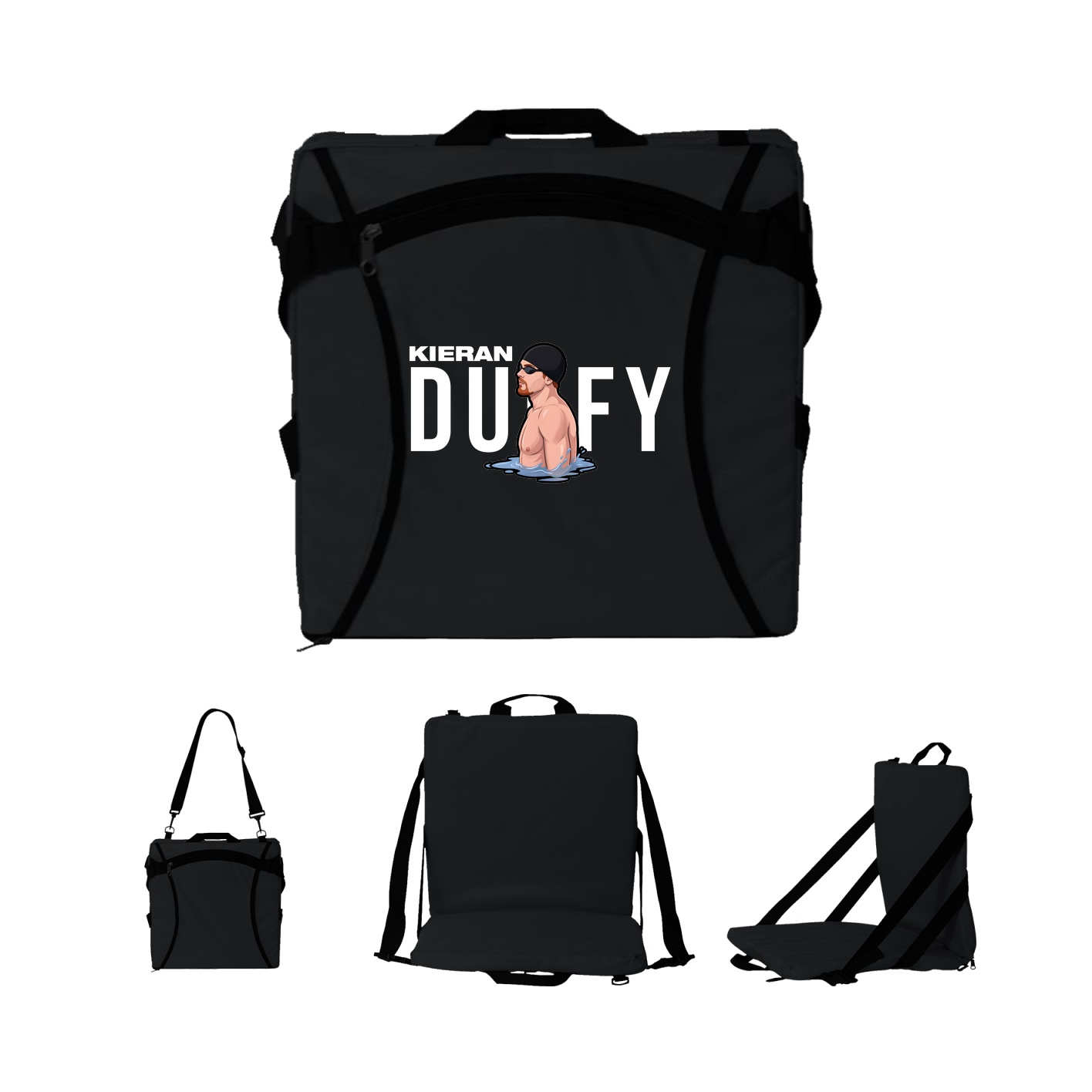 Folding Stadium Seat — Player Name in Black