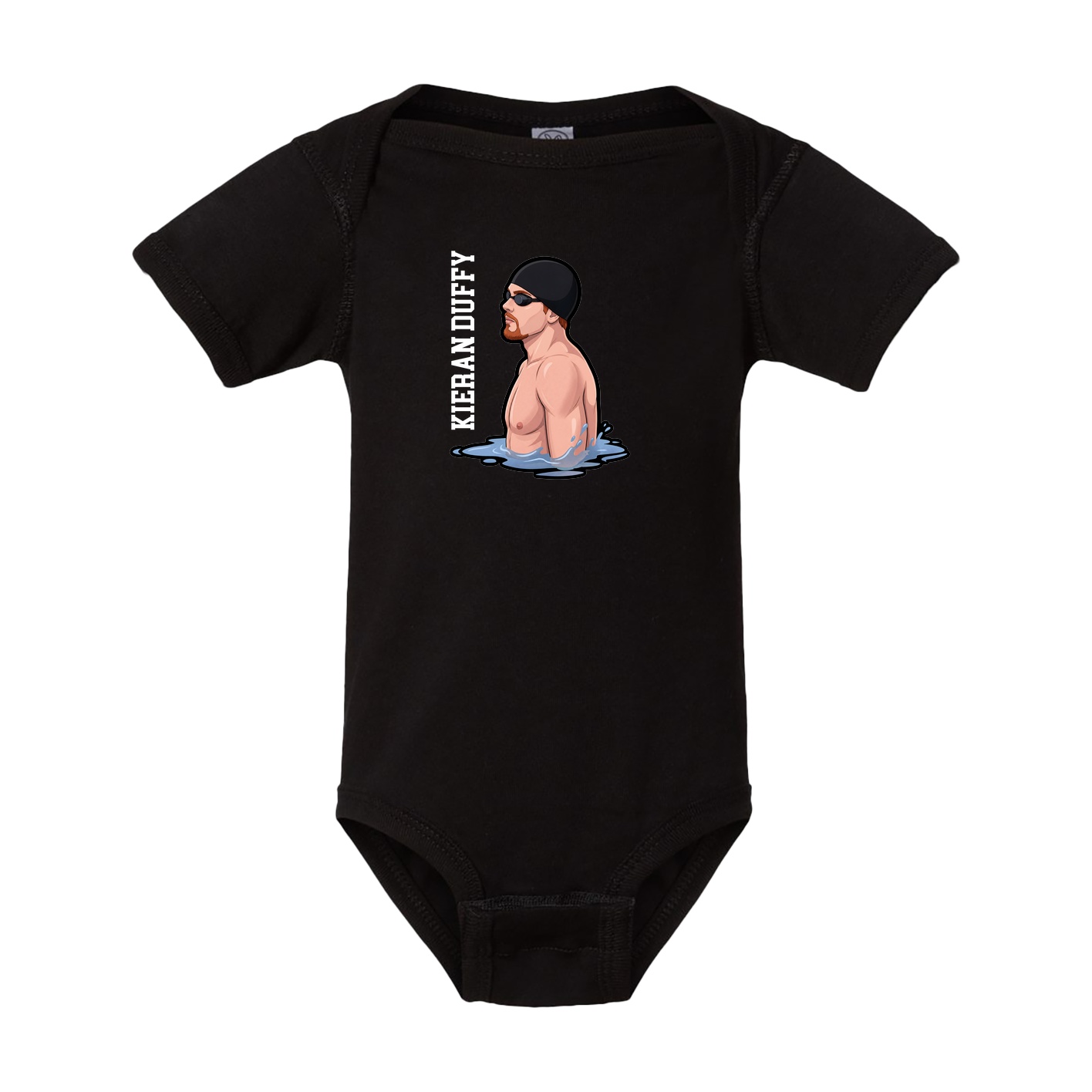 Baby Onesie — Name Vertical in Black