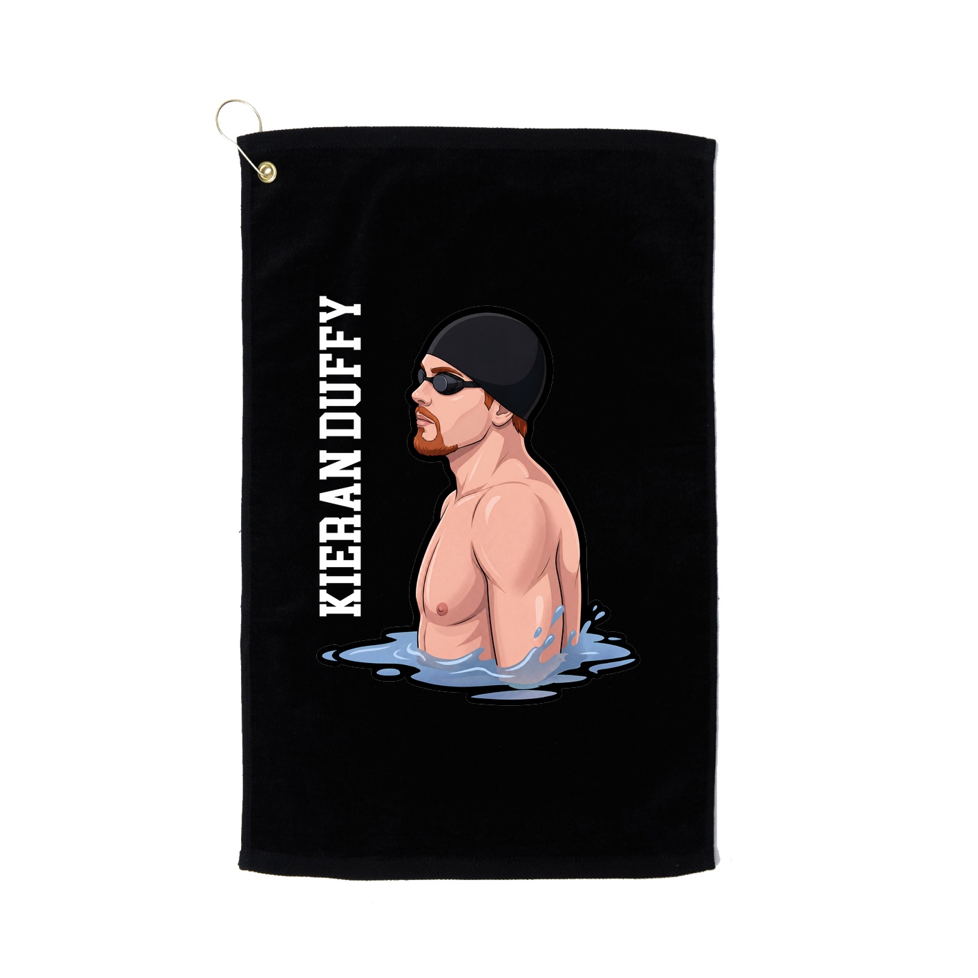 Golf Towel — Name Vertical in Black