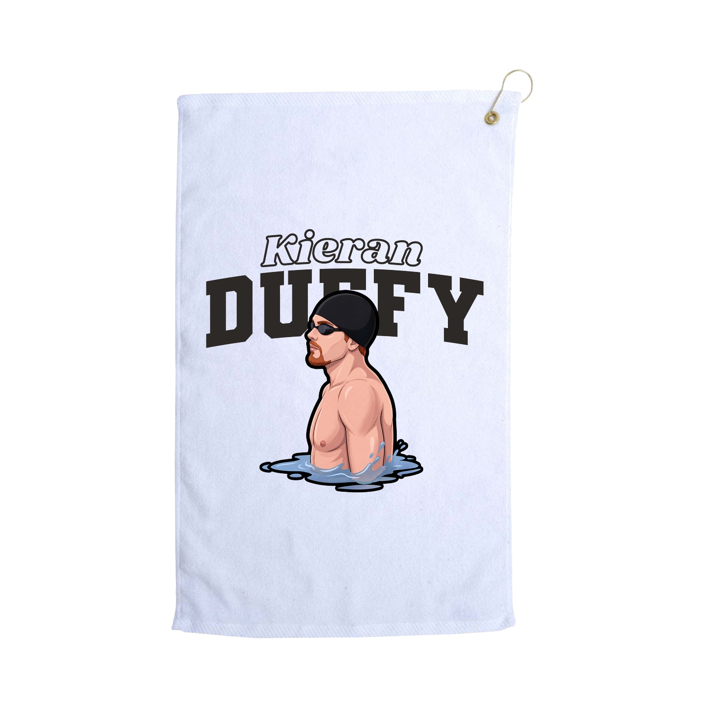 Golf Towel — Name Arch in White