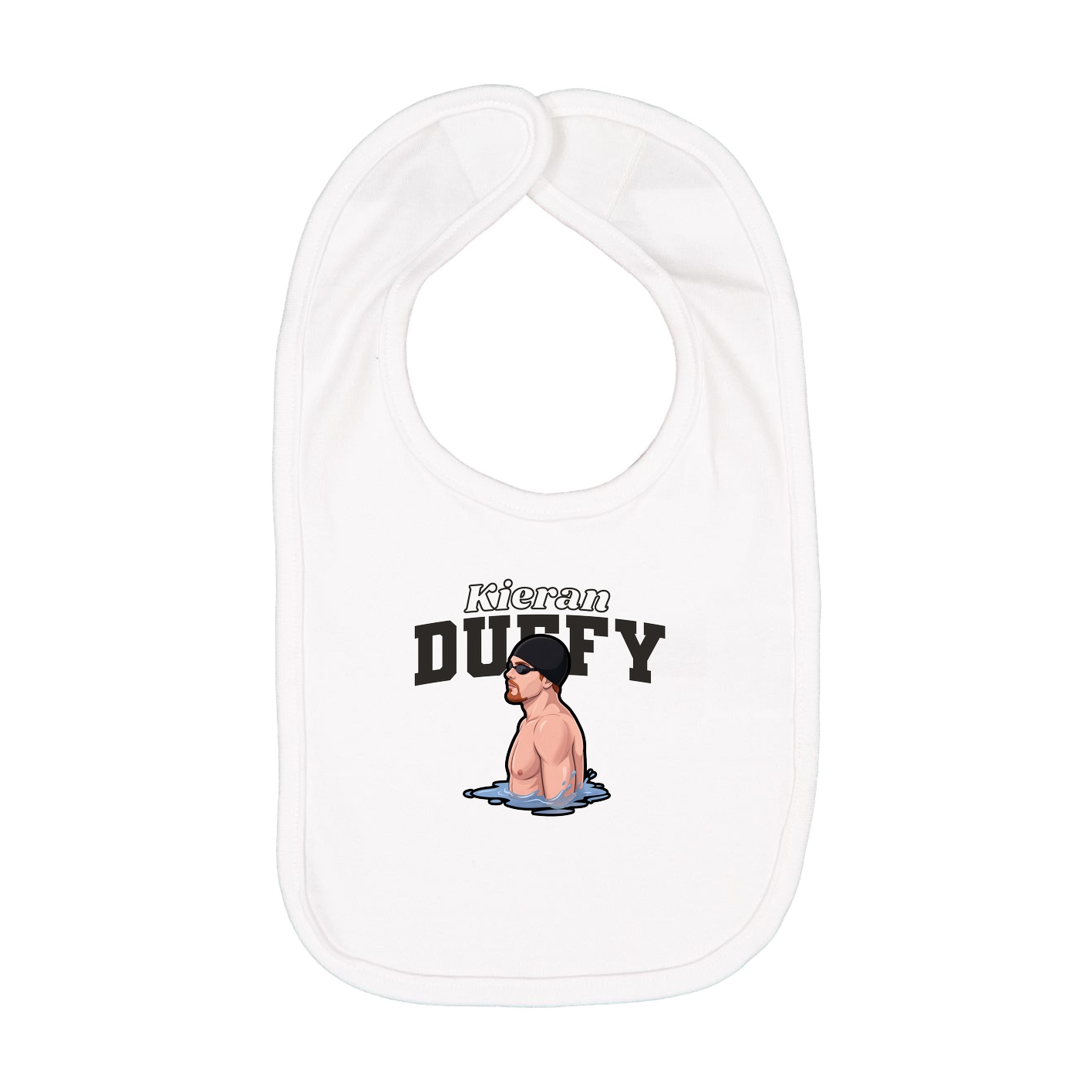 Infant Bib — Name Arch in White