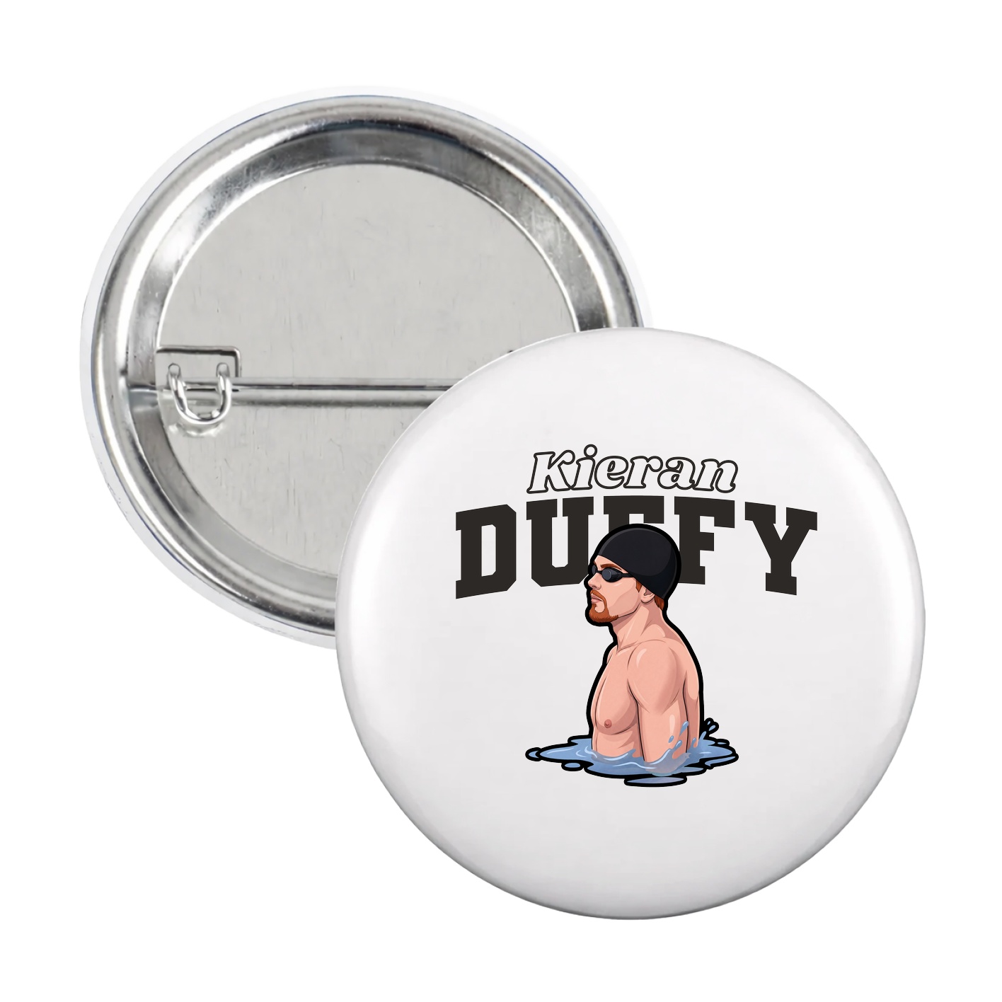 Game Day Button — Name Arch in White