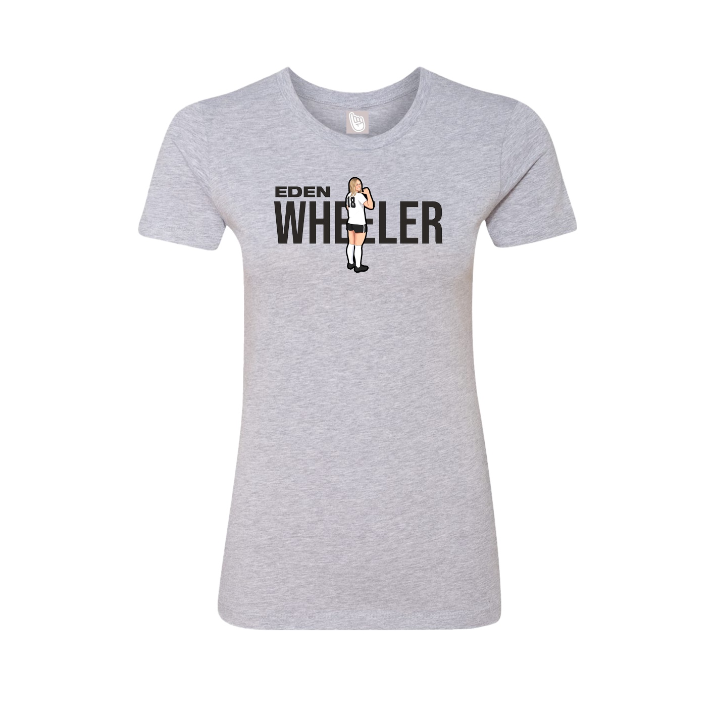 Fitted Women's Tee — Player Name in Grey