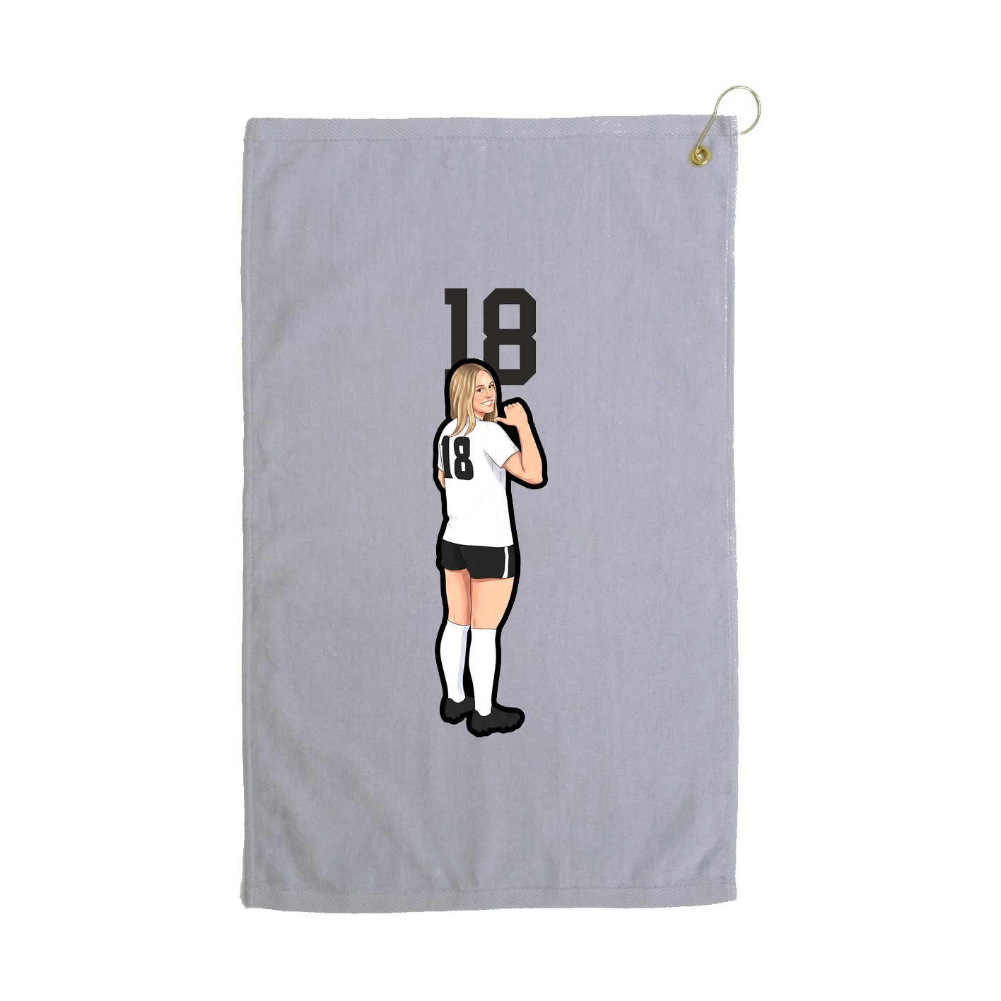 Golf Towel — Number Top in Grey