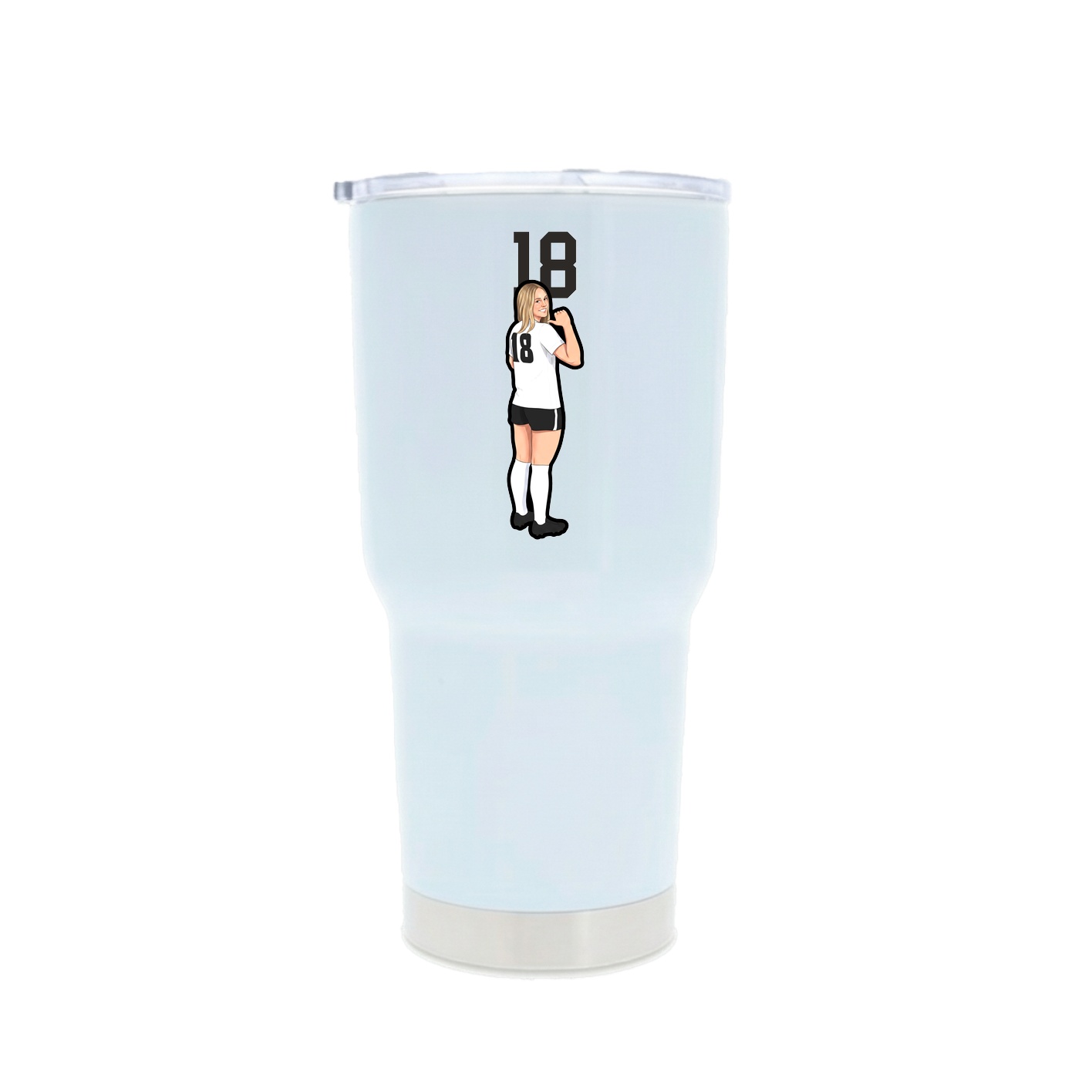 30oz Stainless Steel Tumbler — Number Top in White